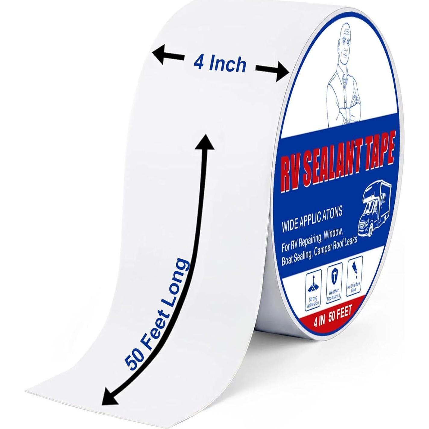 Cinta de Sellado para Techo de RV Losrik 10cm x 15.24m Blanca