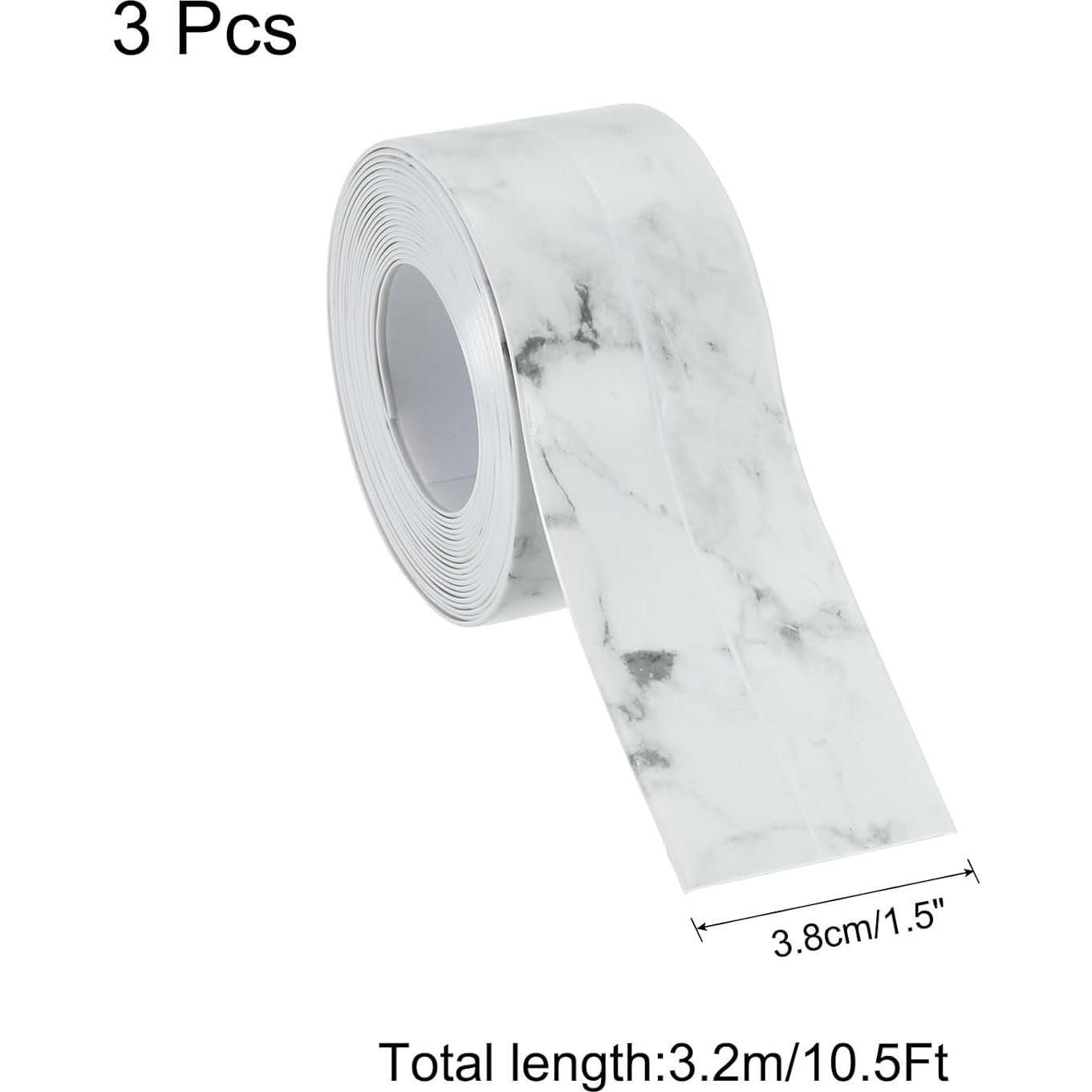 Tira de Calafateo Autoadhesiva uxcell 3.8cm x 3.2m PVC Mármol