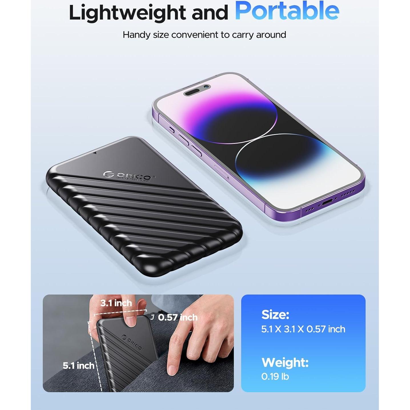 Carcasa de Disco Duro Externo ORICO 2.5" USB 3.0 SATA III