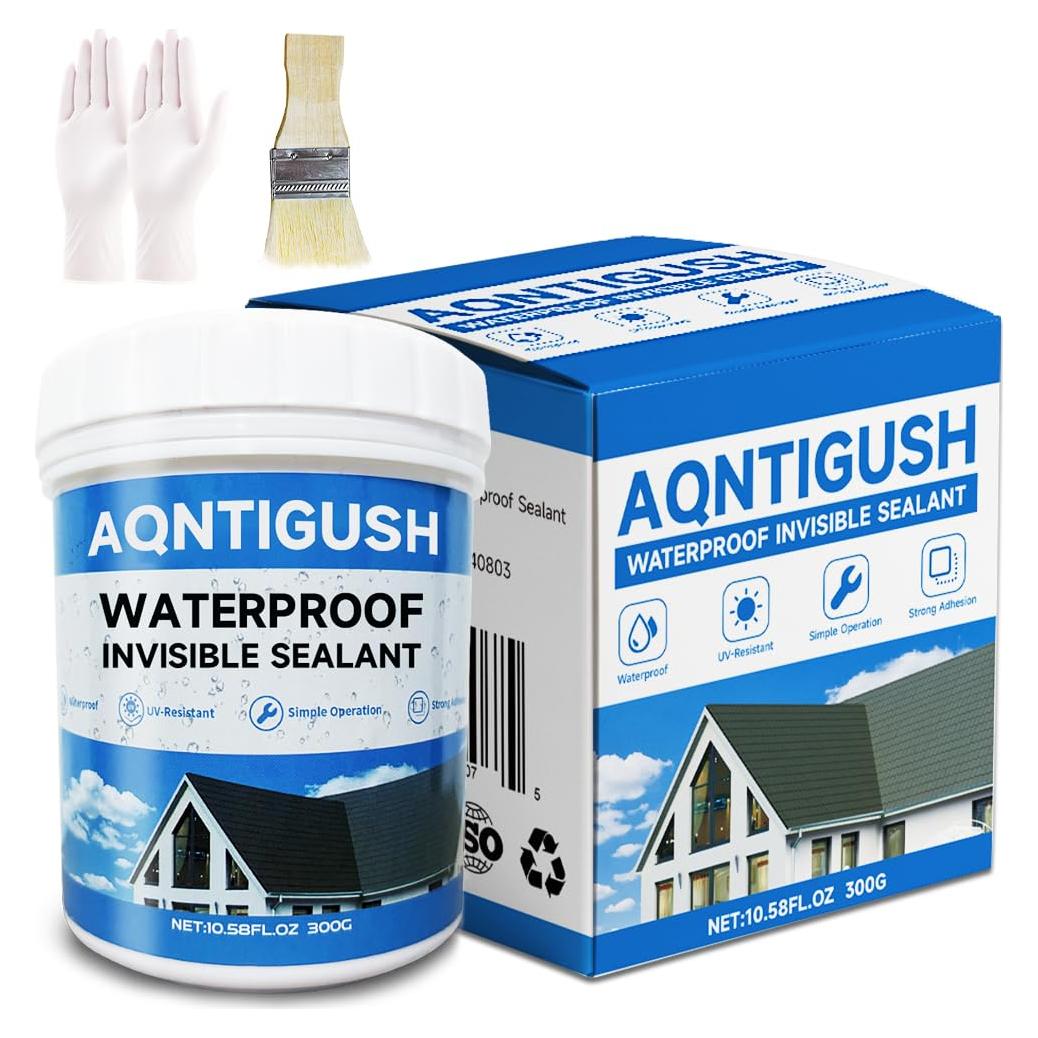 Sellador Impermeable Transparente AQNTIGUSH 300g para Techos y Paredes