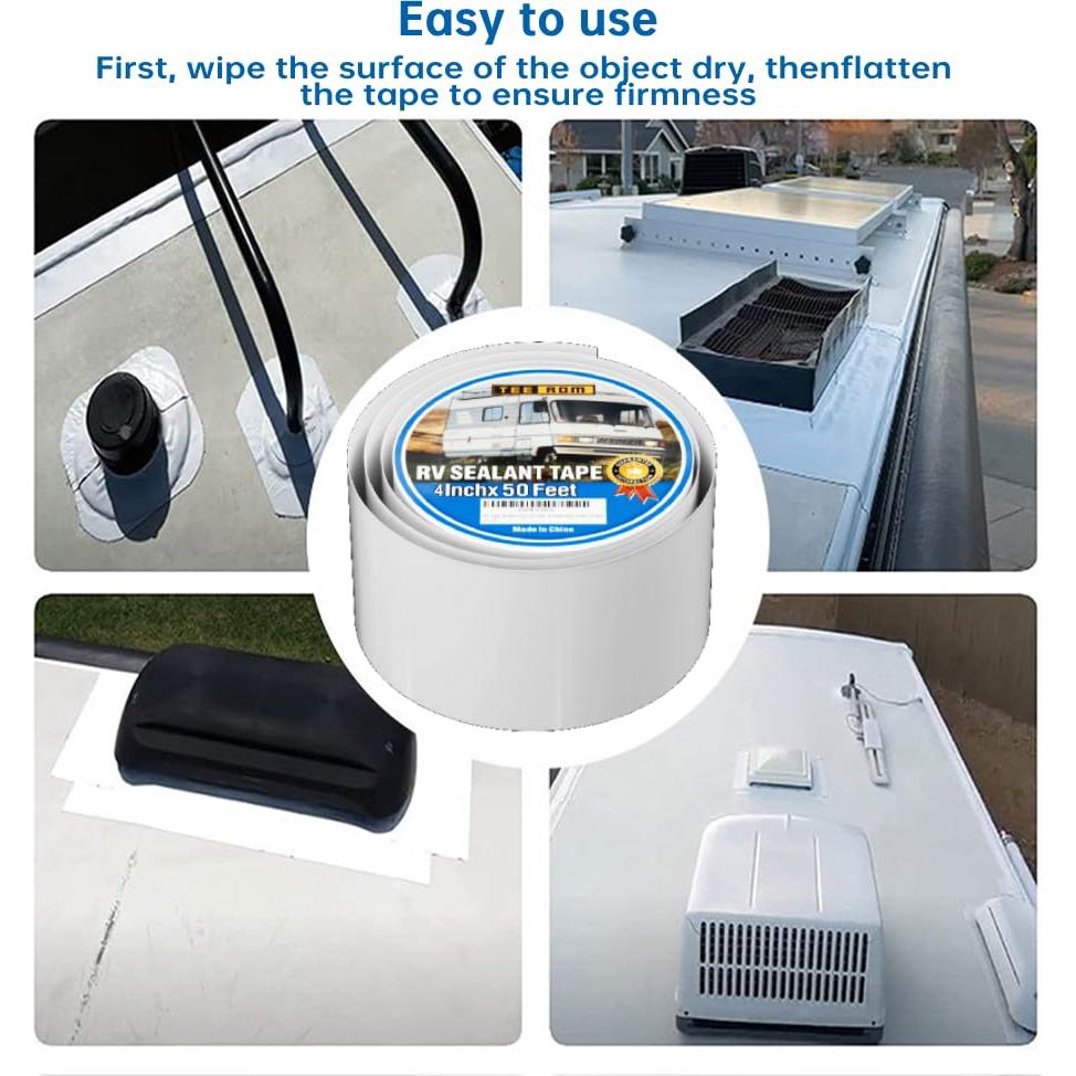 Cinta Selladora Impermeable Teerdm 10.16 cm x 15.24 m para RV