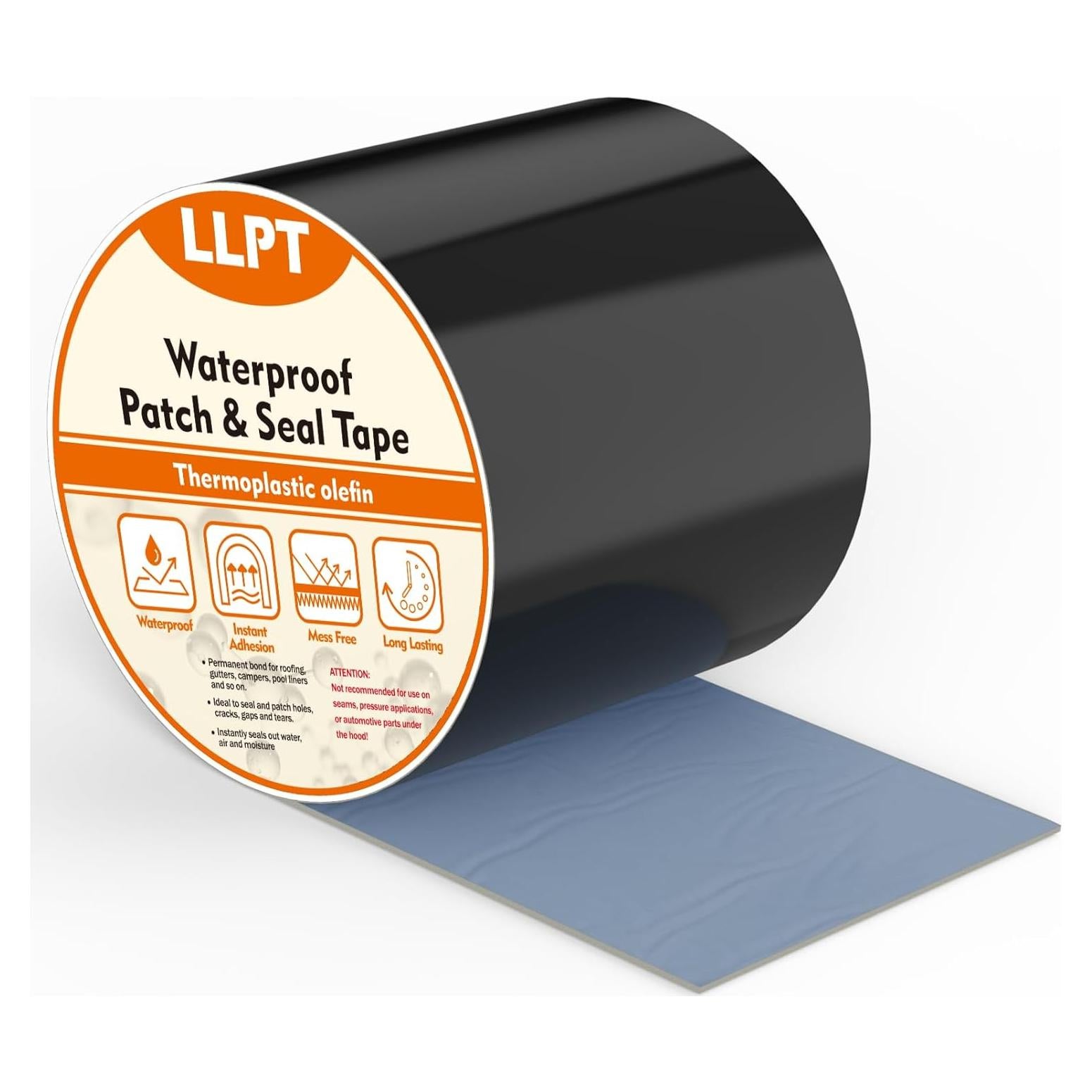 Cinta de Parcheo y Sellado Impermeable LLPT 10cm x 4m Negra