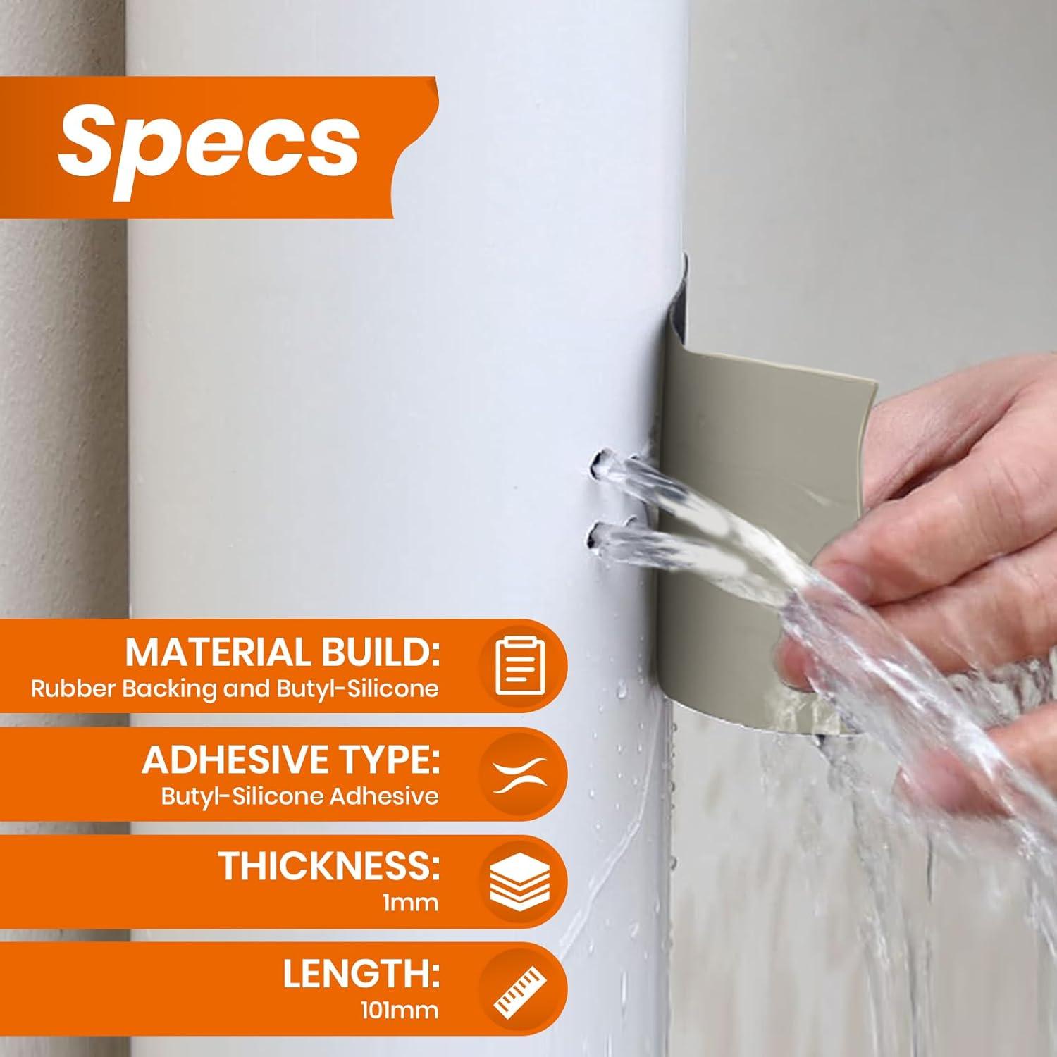 Cinta de Parcheo y Sellado Impermeable LLPT 10cm x 4m Negra