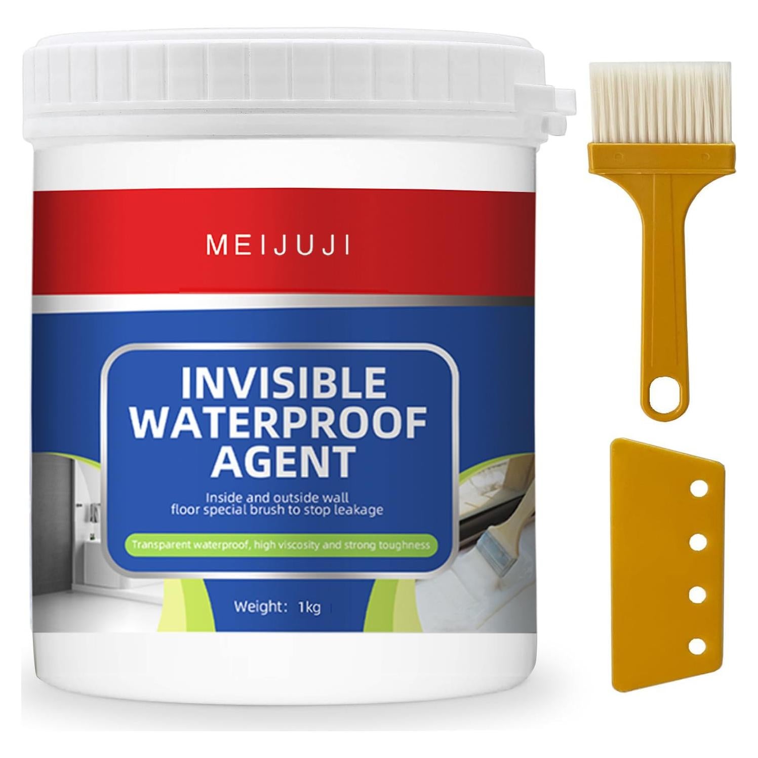 Sellador Impermeable Transparente Meijuji 1 kg para Techos y Paredes