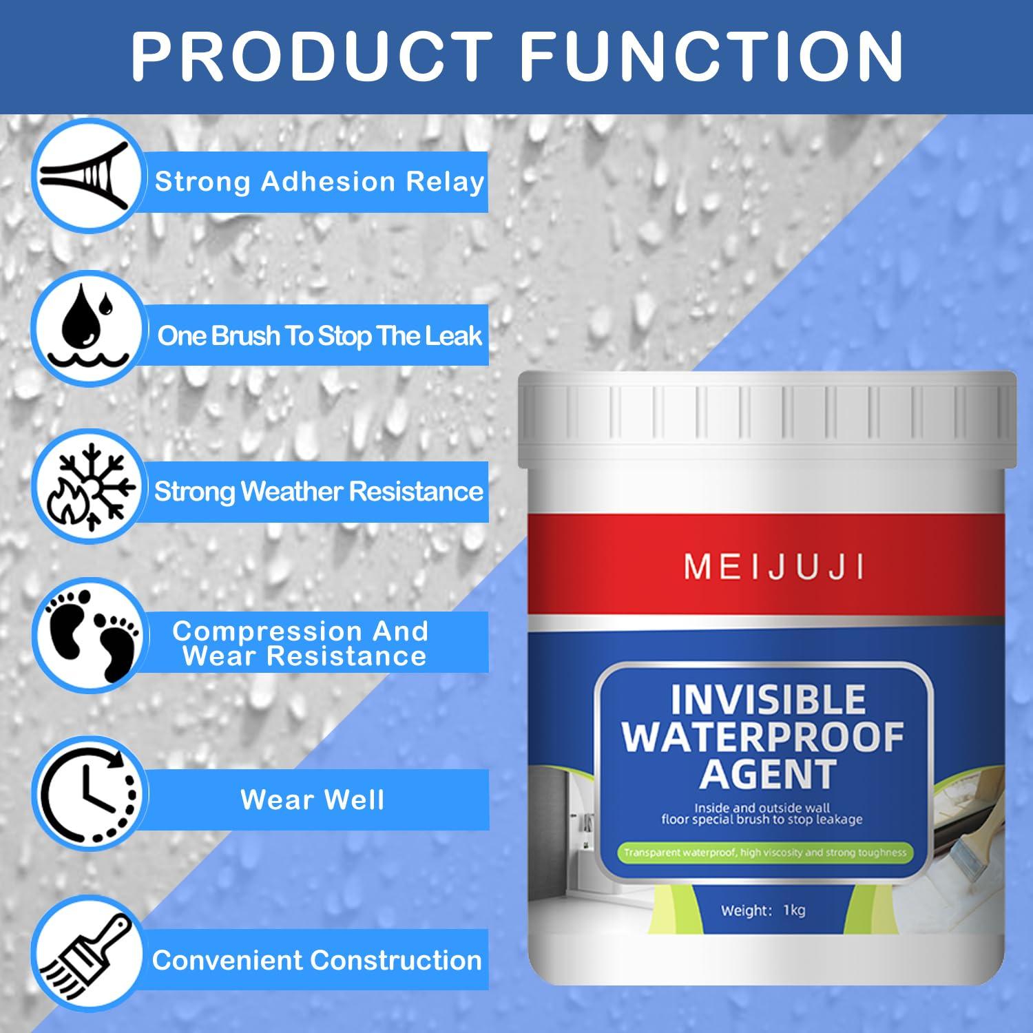 Sellador Impermeable Transparente Meijuji 1 kg para Techos y Paredes