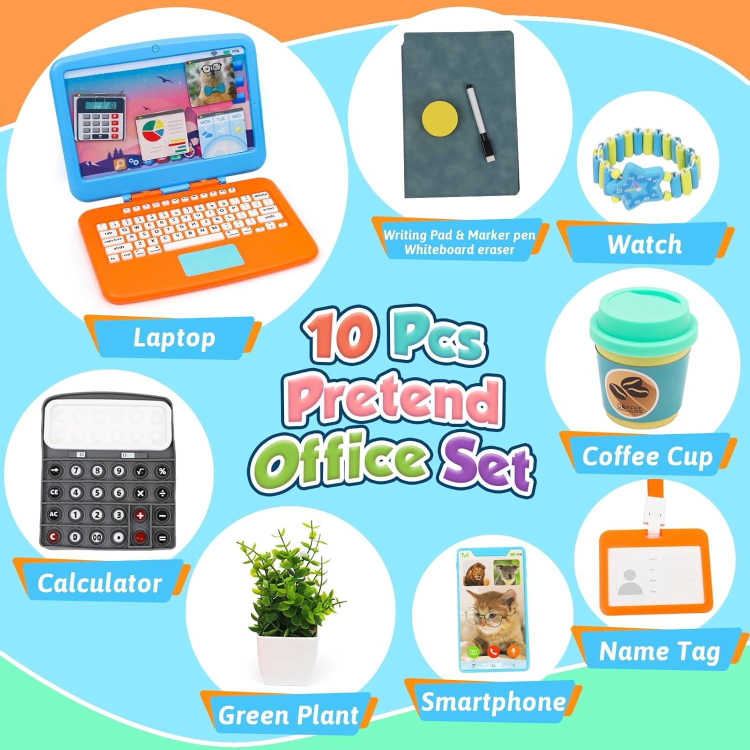 XIAPIA Juego de Imaginación Oficina Infantil 10 Piezas