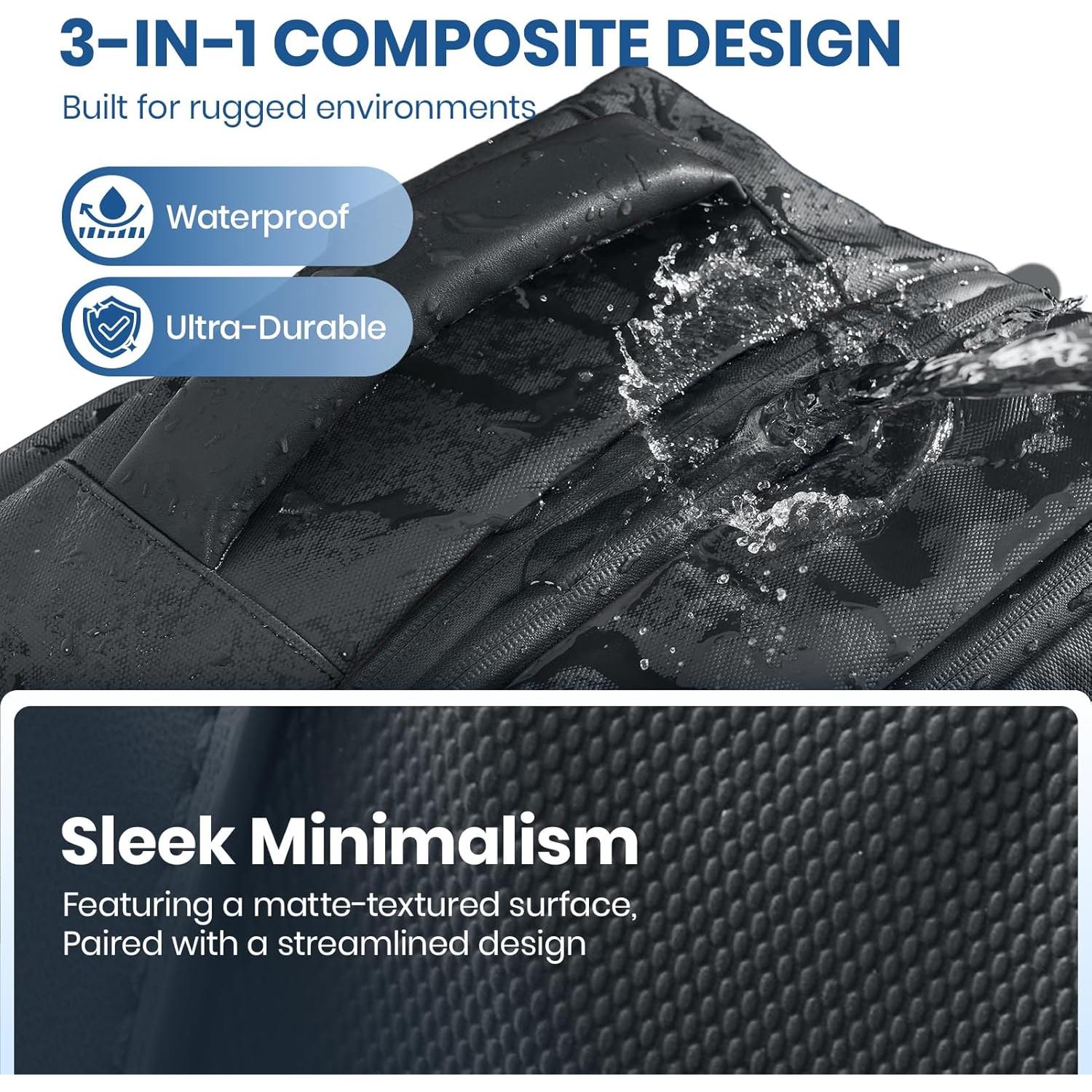 Mochila de Viaje Fanwoli Negra 40L con Cerradura TSA y Compresión