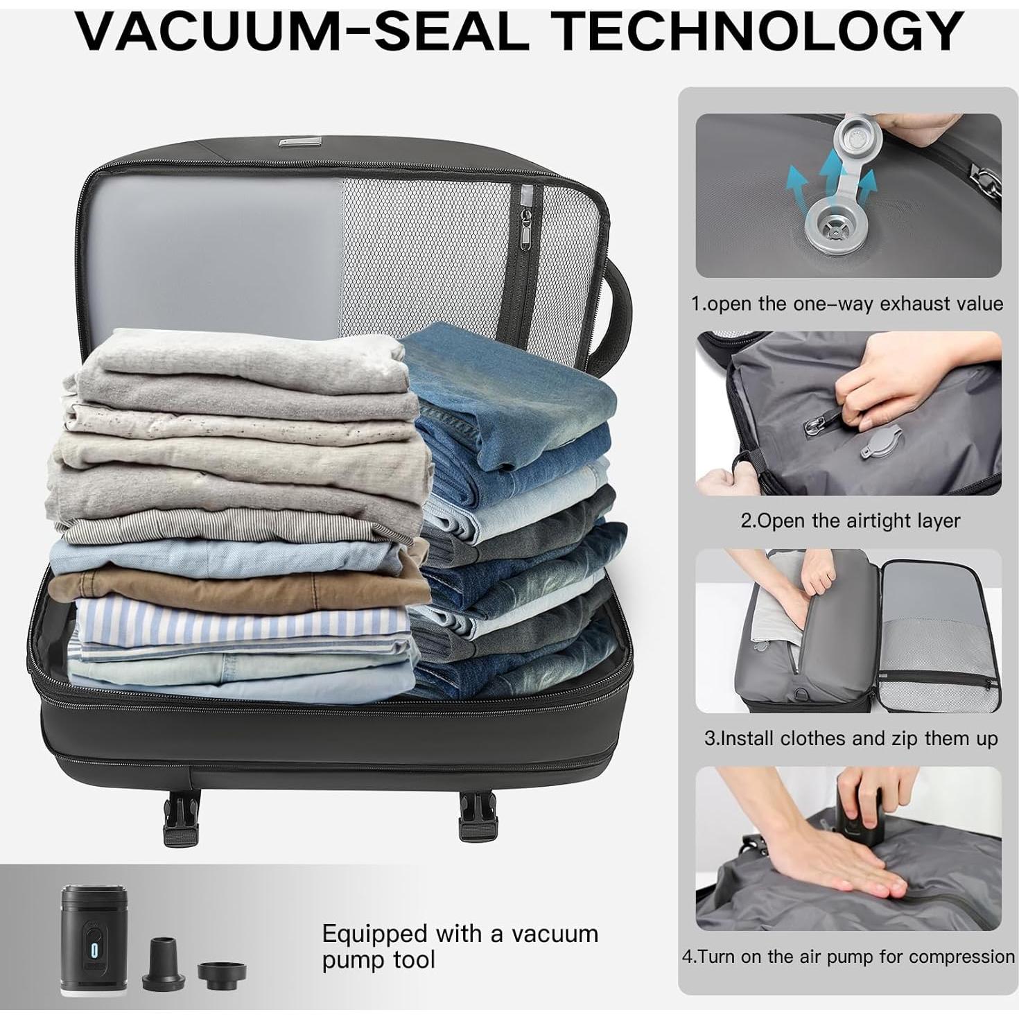 Mochila de Viaje al Vacío 45L Tangcorle con Bomba USB