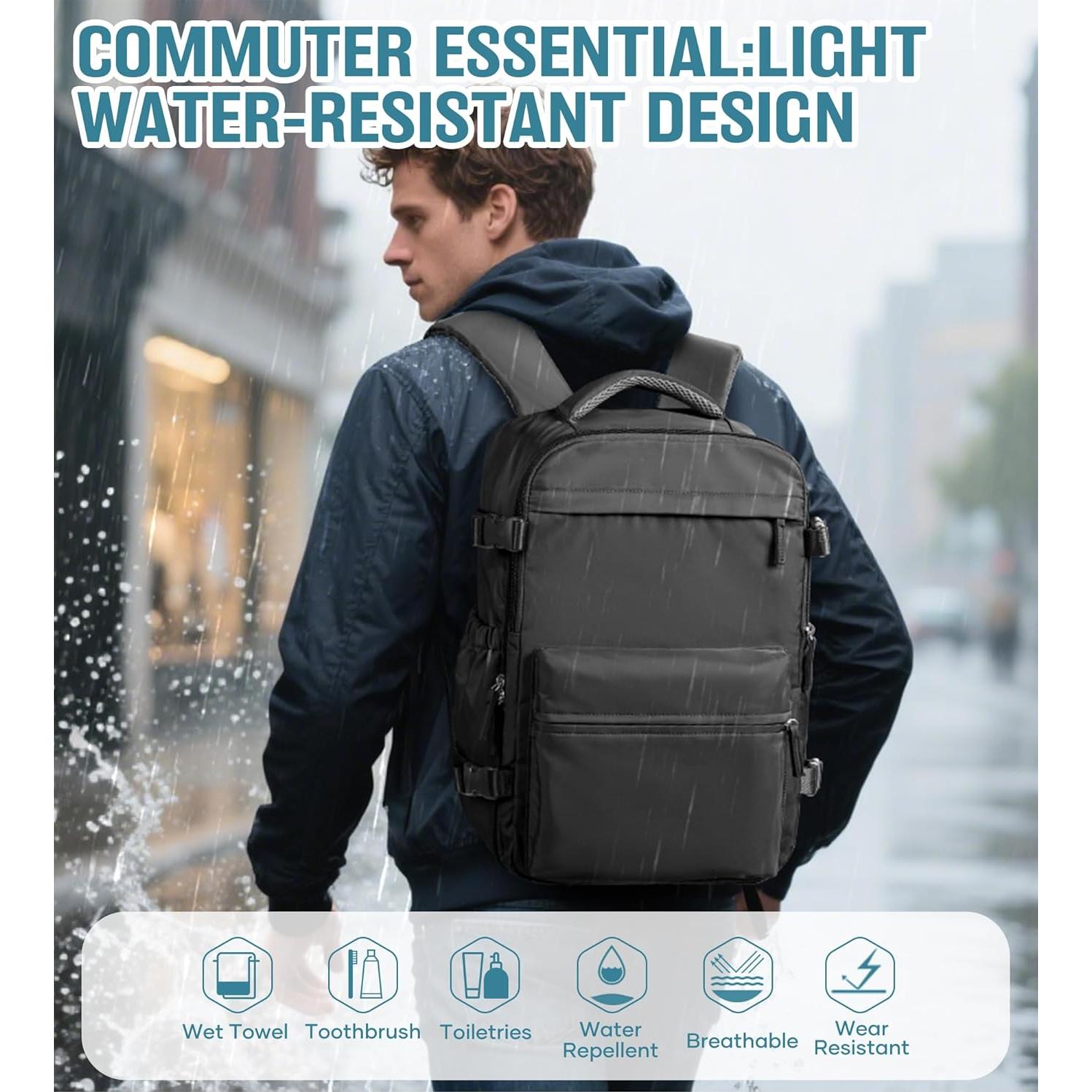 Mochila de Viaje al Vacío Vacpack Negra 20L Impermeable