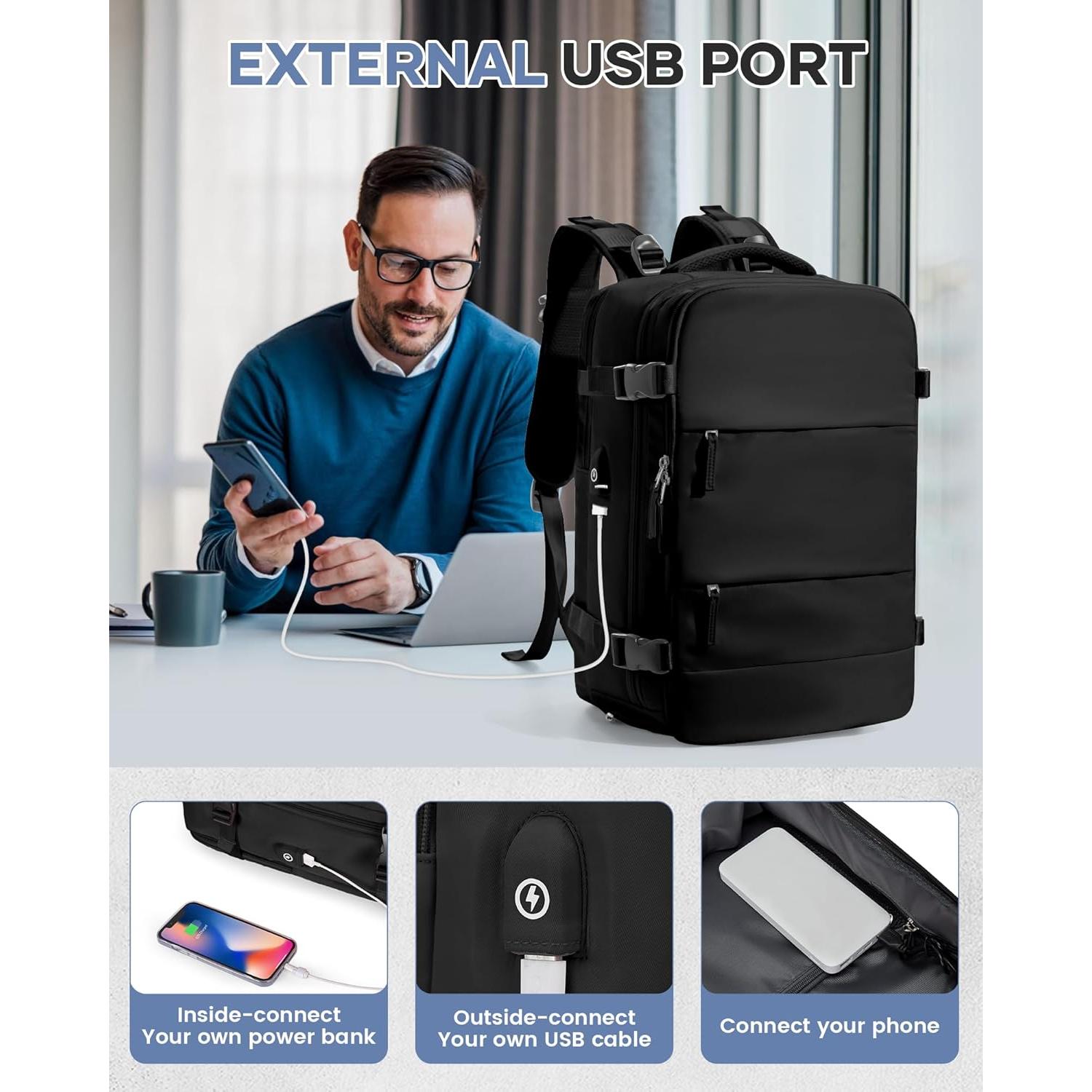 Mochila de Viaje VECAVE 35L Impermeable con Bomba de Vacío