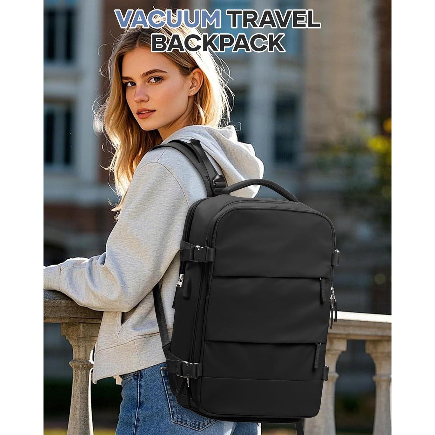 Mochila de Viaje VECAVE 35L Impermeable con Bomba de Vacío