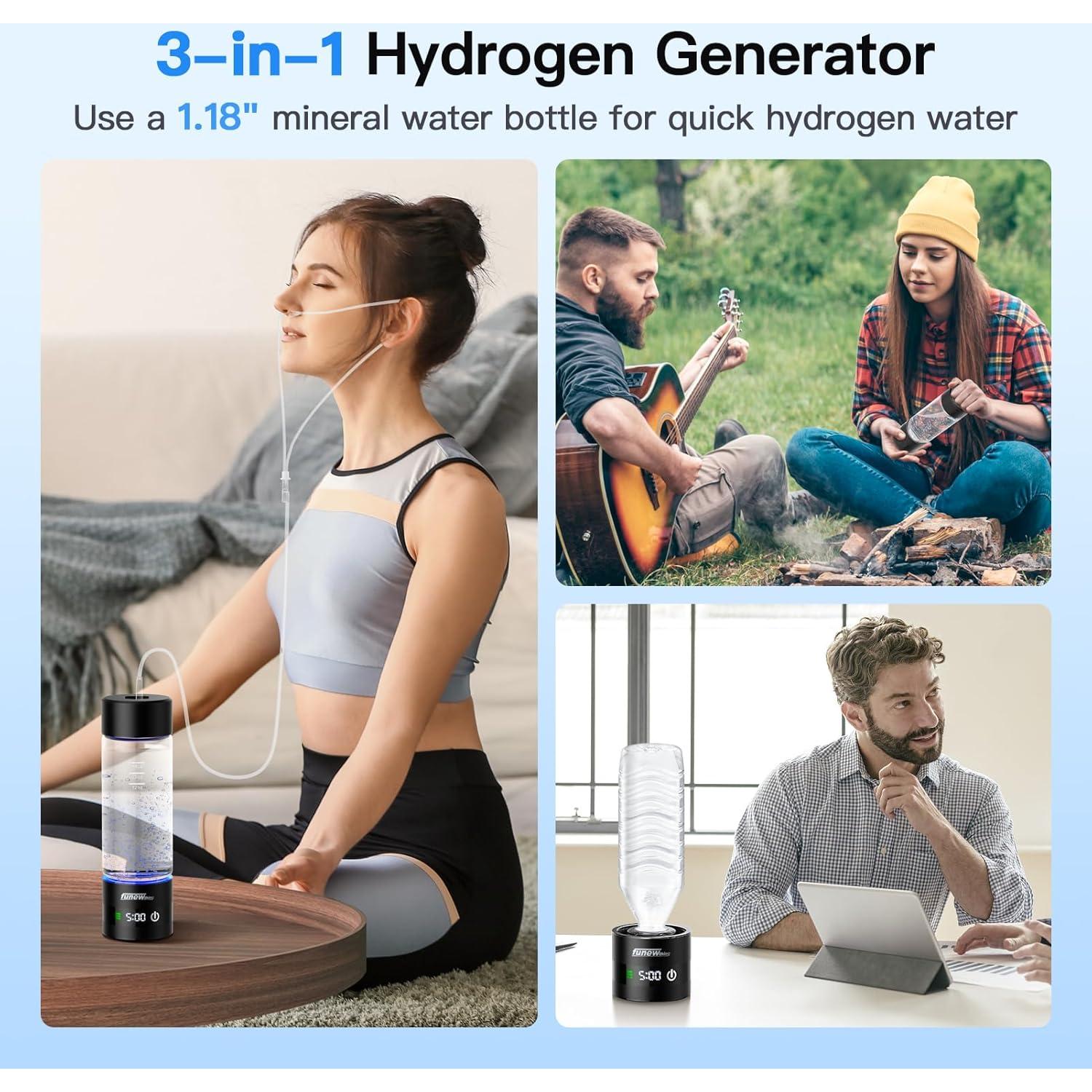 Botella de Agua de Hidrógeno funewthing 460ml con Pantalla LED