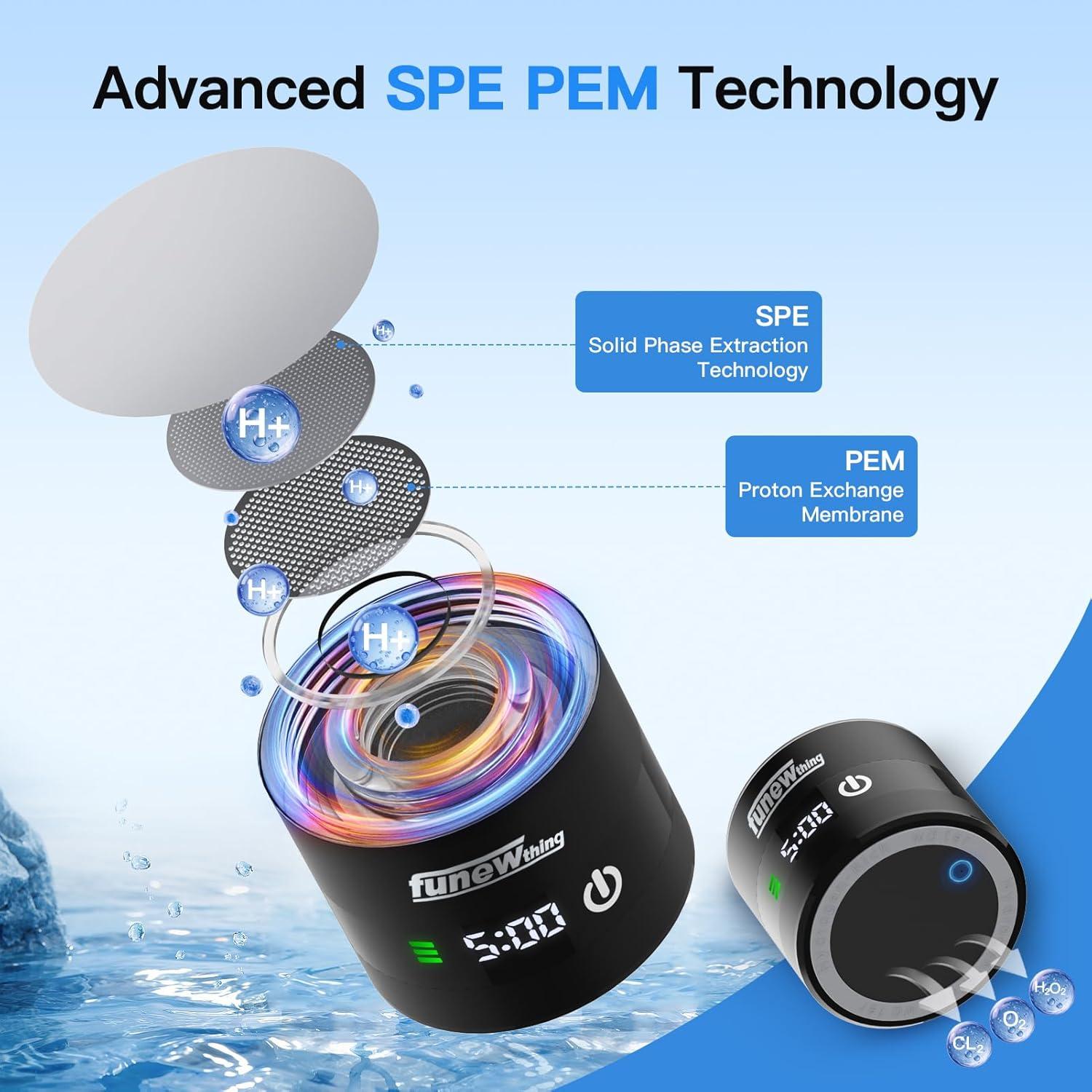 Botella de Agua de Hidrógeno funewthing 460ml con Pantalla LED