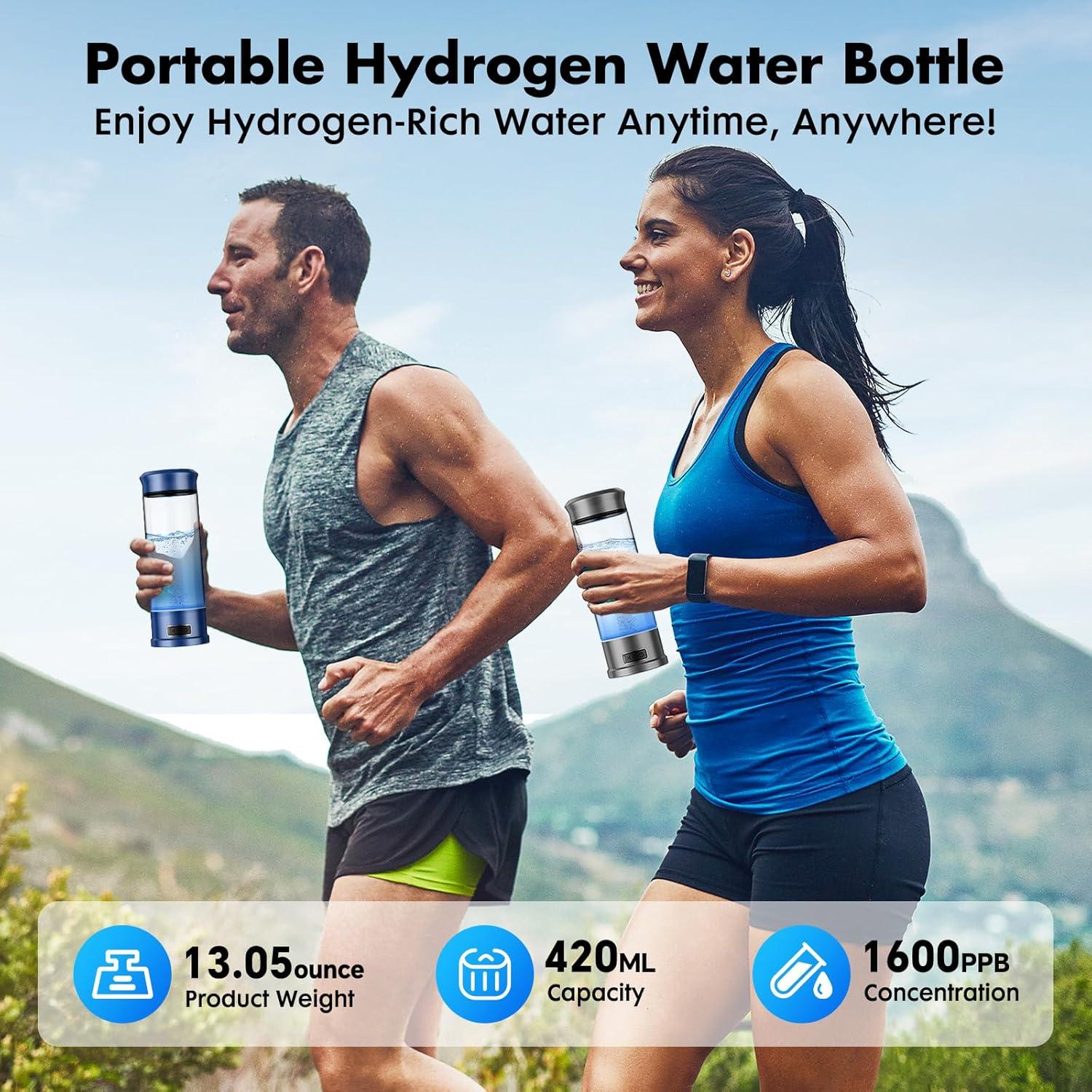 Botella de Agua de Hidrógeno WIOMXO CA-102C Plata 1500 PPB