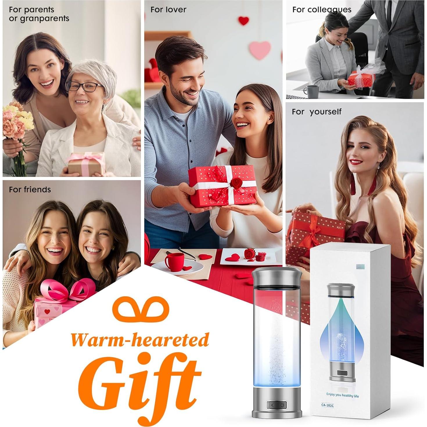 Botella de Agua de Hidrógeno WIOMXO CA-102C Plata 1500 PPB