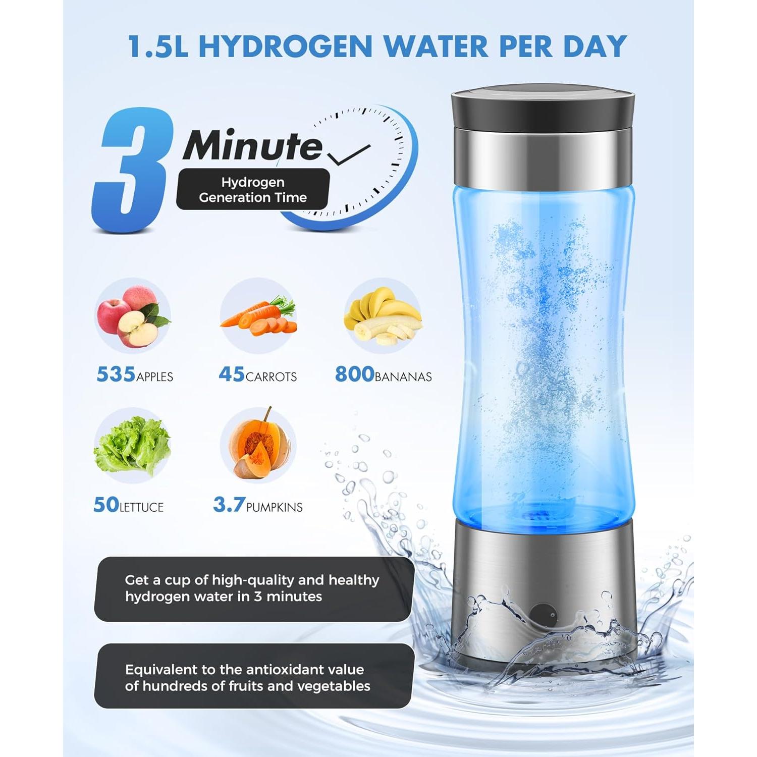 Botella de Agua de Hidrógeno Hecwet A2 20.5cm 0.84kg