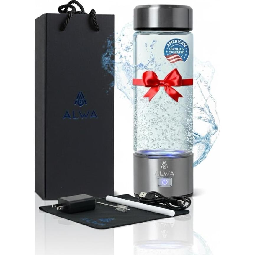 Botella de Agua de Hidrógeno Alwa - 420ml, 1700 PPB, Vidrio