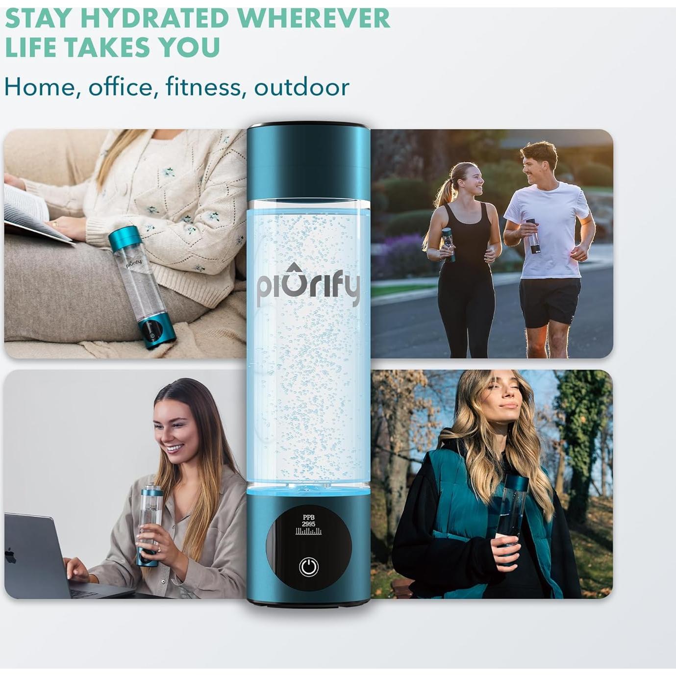 Generador de Agua de Hidrógeno Piurify - 4100+ PPB - Portátil