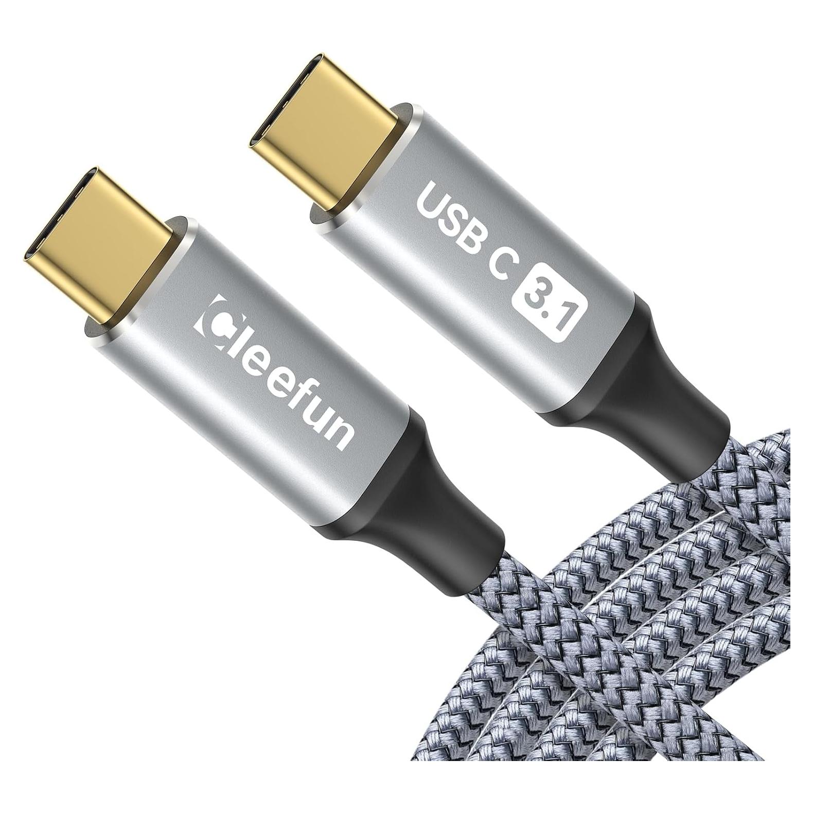 Cable USB C a USB C CLEEFUN 1m 10Gbps 4K 100W Carga Rápida