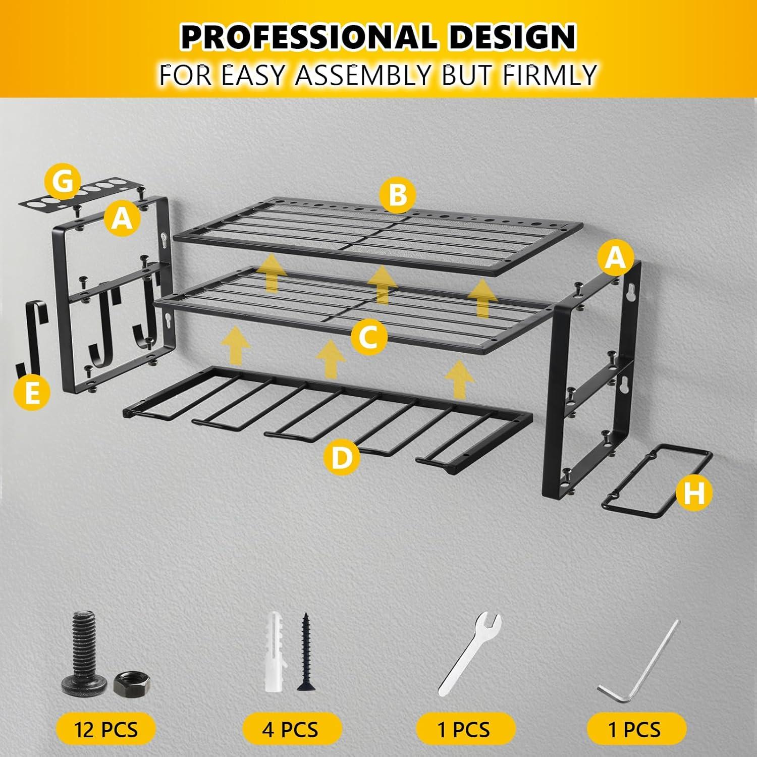 Organizador de Herramientas de Pared YHYLWJ 3 Niveles 68 kg