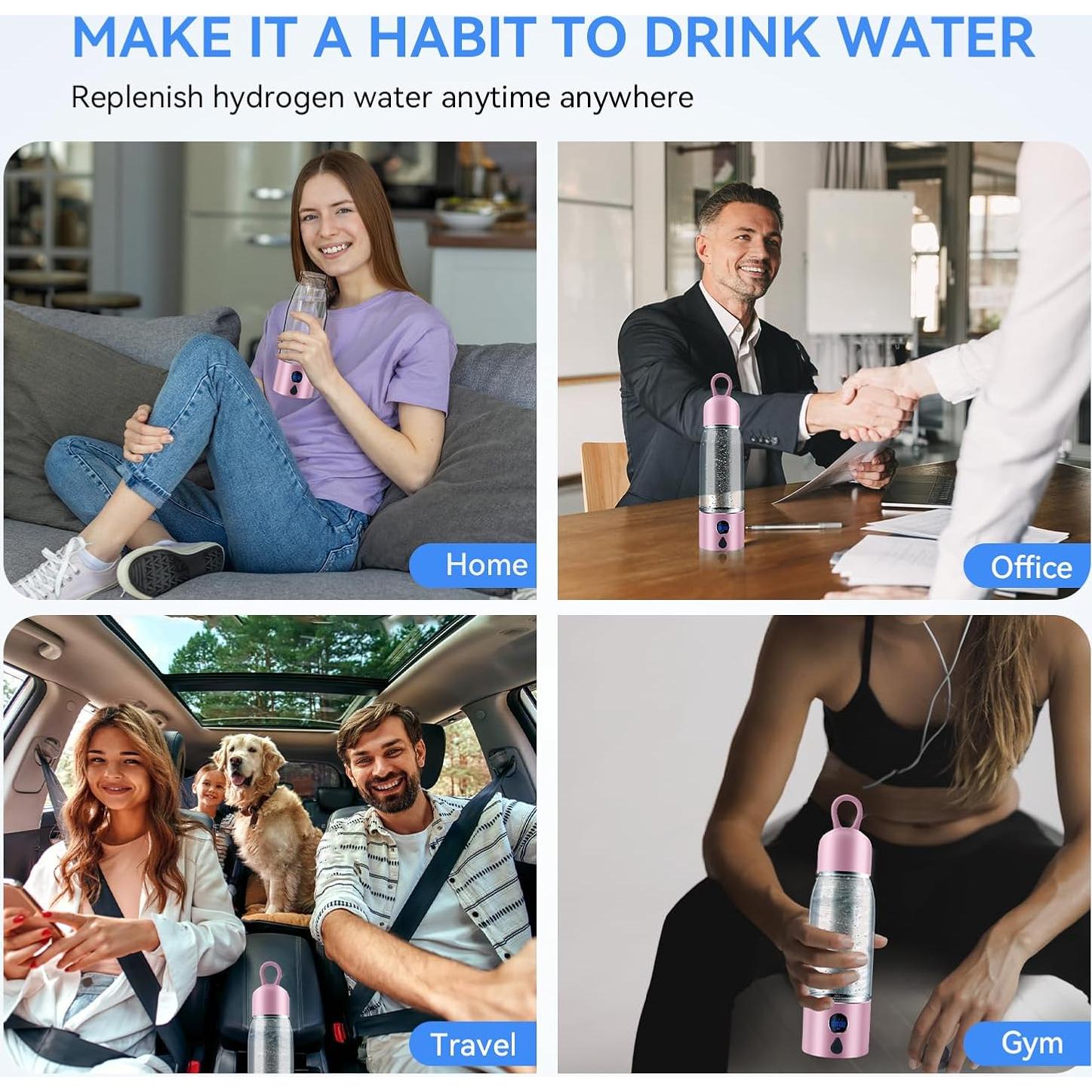 Botella de Agua de Hidrógeno Alkaenum S03 5000 PPB Recargable