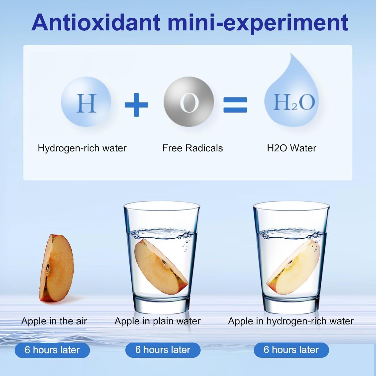 Botella de Agua de Hidrógeno AMZWATER FQBT 0.49kg Vidrio