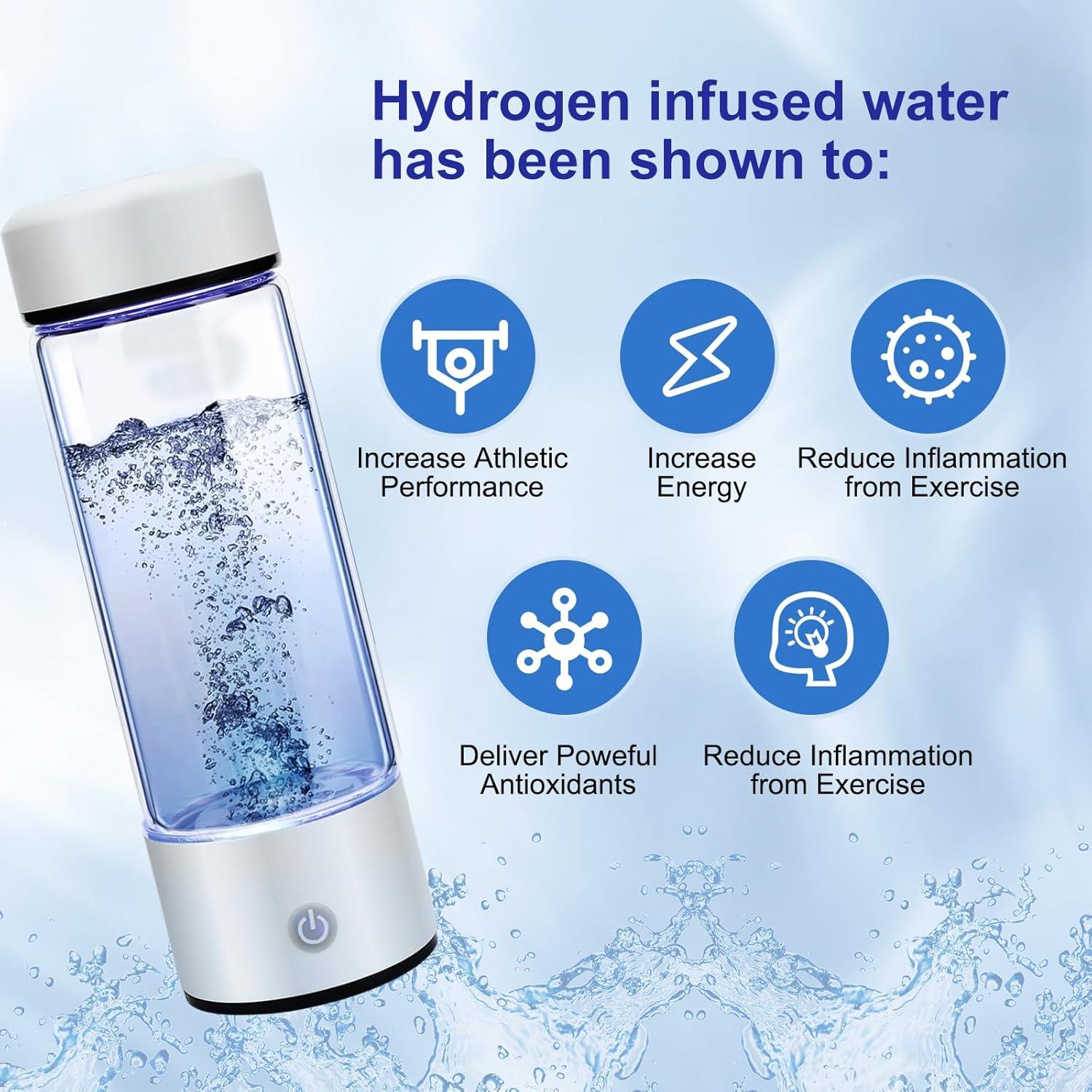 Botella de Agua de Hidrógeno AMZWATER FQBT 0.49kg Vidrio