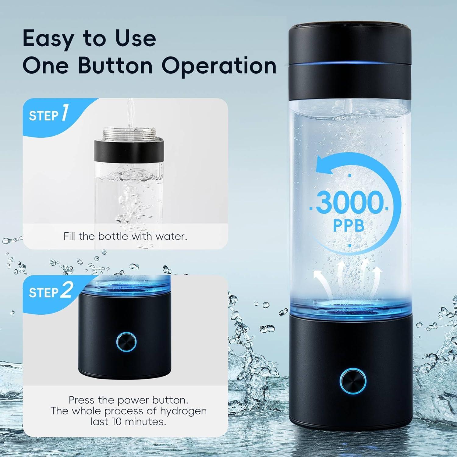 Botella de Agua de Hidrógeno GasClub 4-en-1 3000 PPB