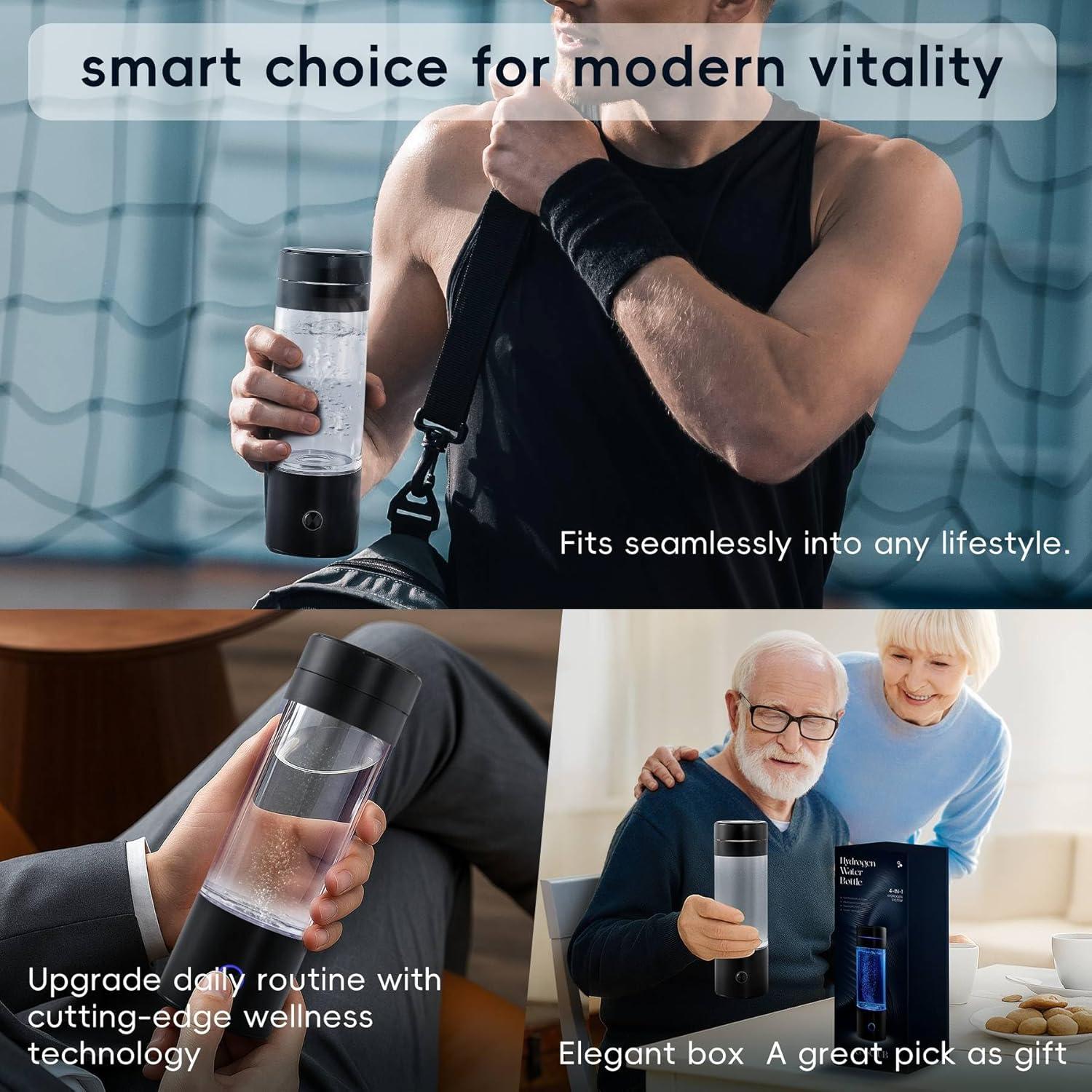 Botella de Agua de Hidrógeno GasClub 4-en-1 3000 PPB