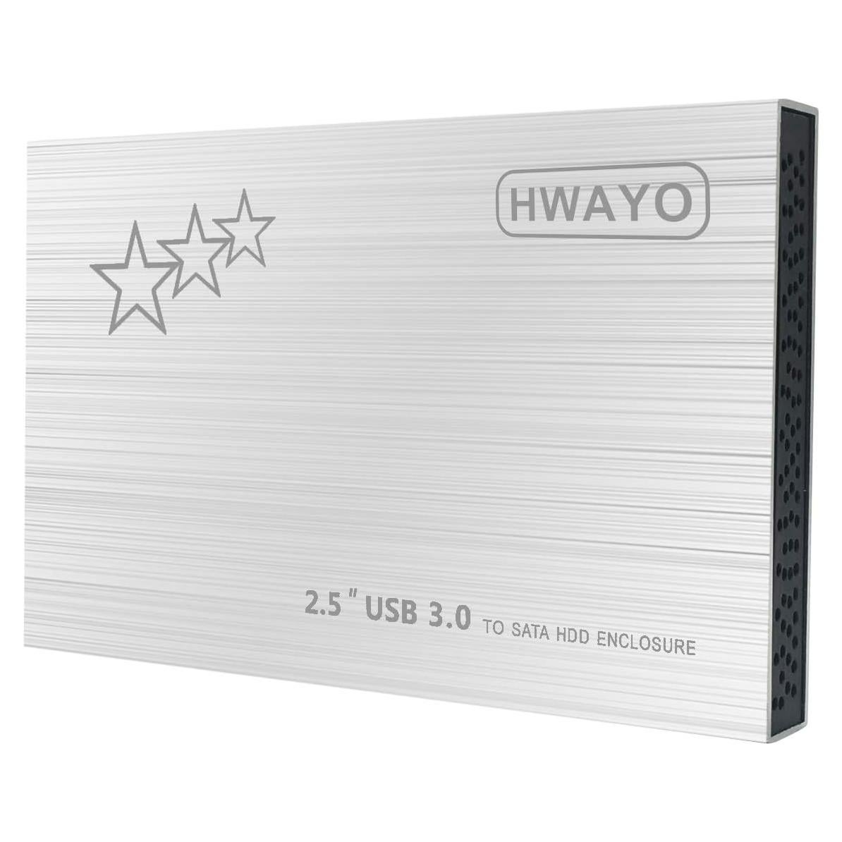 Disco Duro Externo Portátil HWAYO 750GB USB 3.0 Plata