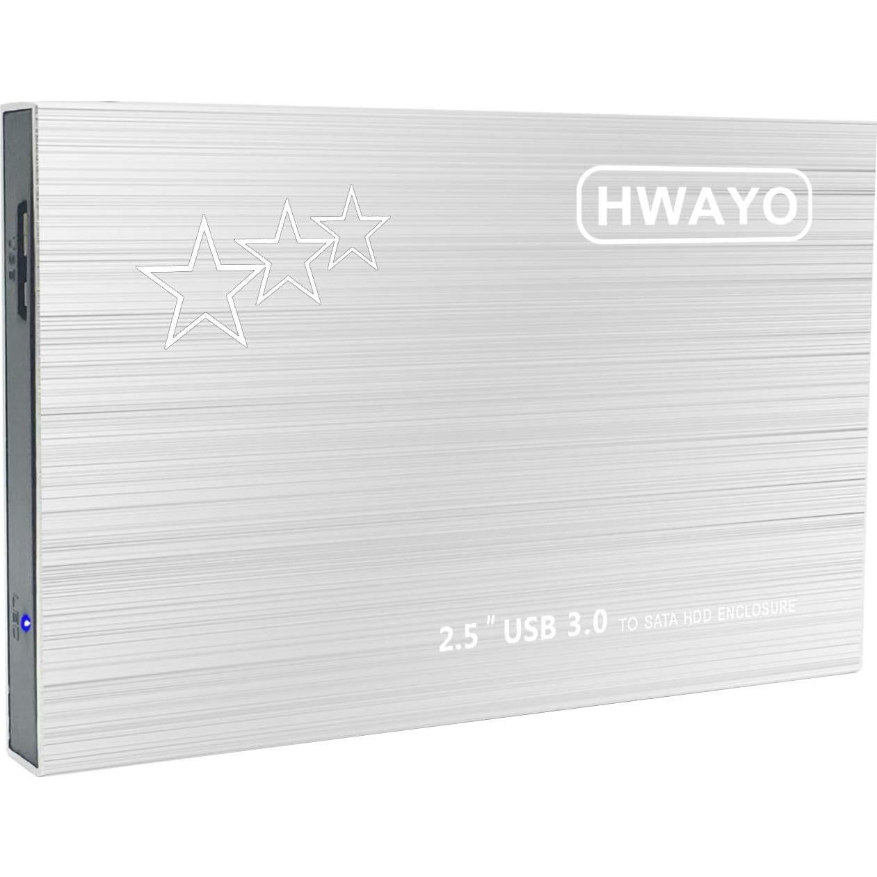 Disco Duro Externo Portátil HWAYO 750GB USB 3.0 Plata