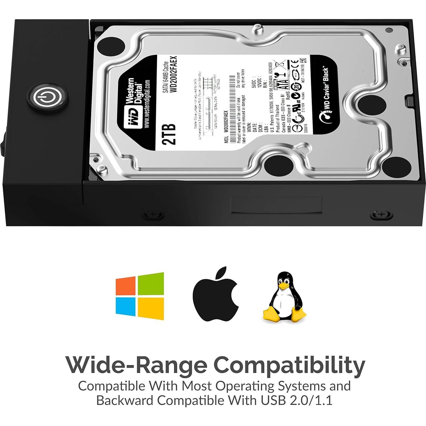 Caja USB 3.0 Sabrent para HDD/SSD SATA 2.5" y 3.5" - Sin herramientas, UASP, Plug & Play