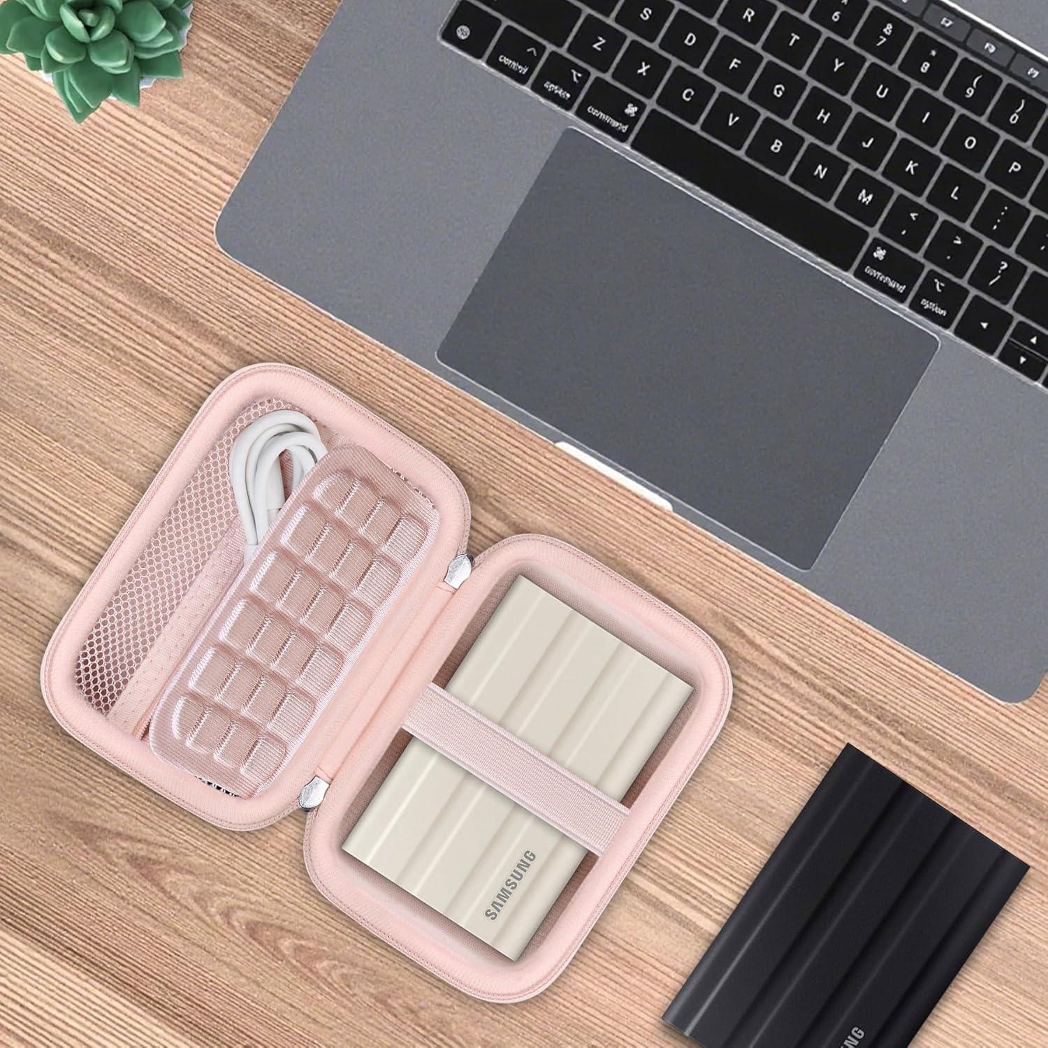 Funda Dura RAIALL para Samsung T7 Shield SSD 1TB 2TB 4TB Rosa