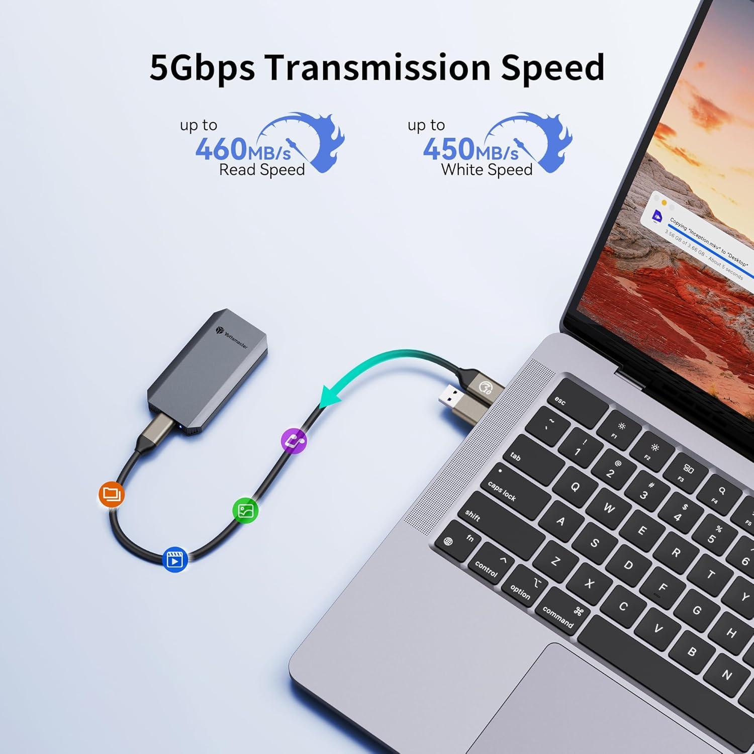 Yottamaster SSD Externo 1TB YM5 USB 3.0 Alta Velocidad