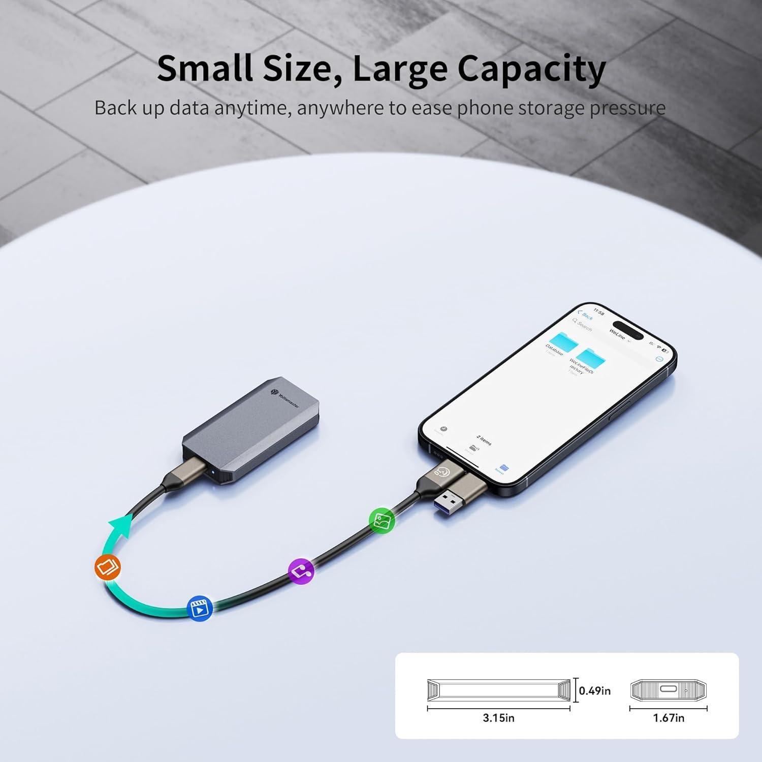 Yottamaster SSD Externo 1TB YM5 USB 3.0 Alta Velocidad