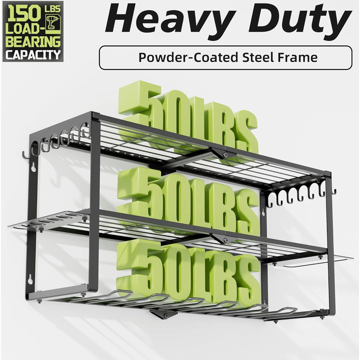 Organizador de Herramientas Unlumm 3 Estantes 68 Kg Montaje Pared