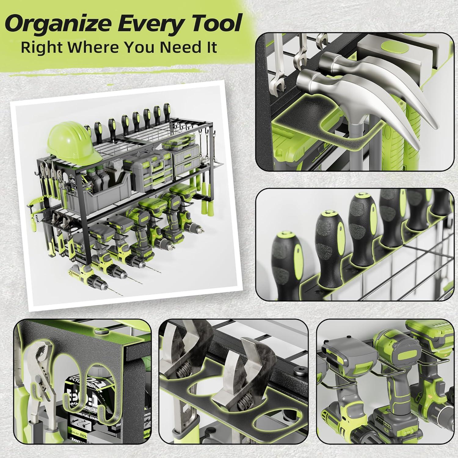 Organizador de Herramientas Unlumm 3 Estantes 68 Kg Montaje Pared