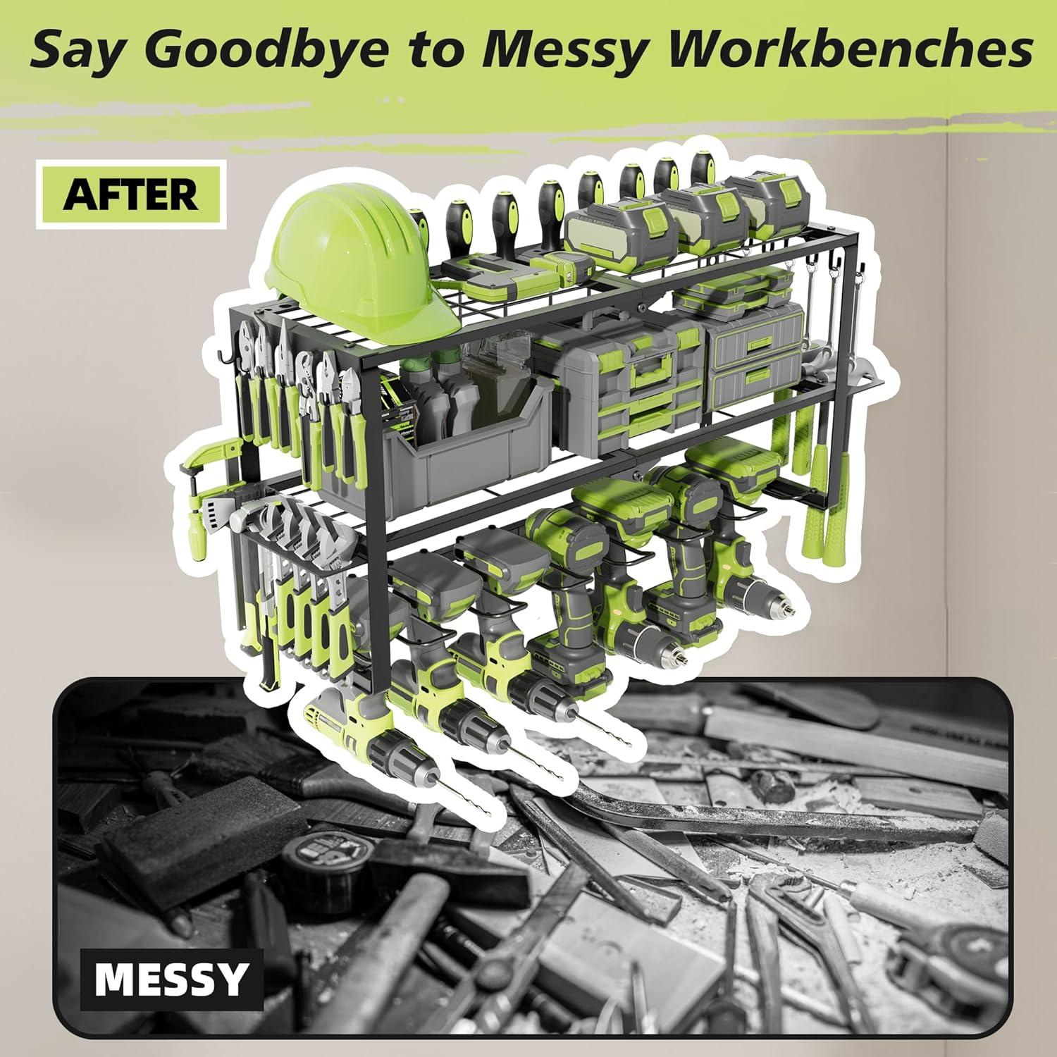 Organizador de Herramientas Unlumm 3 Estantes 68 Kg Montaje Pared