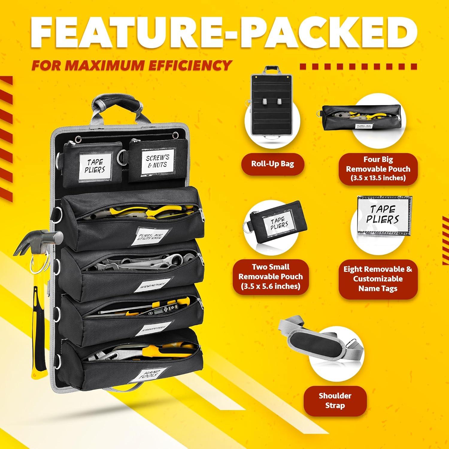 Organizador de Bolsa de Herramientas Luxadar 6 Bolsillos Desmontables