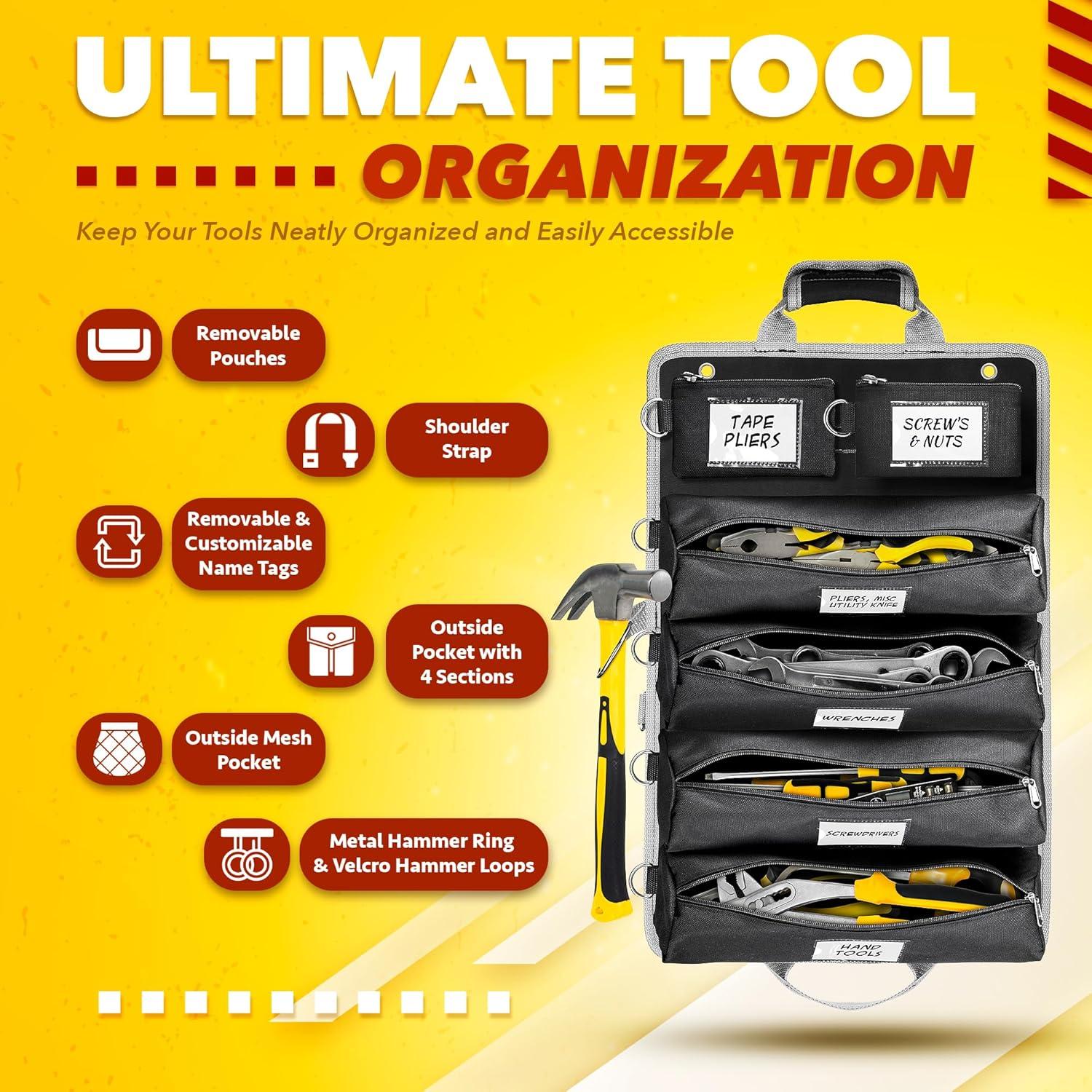 Organizador de Bolsa de Herramientas Luxadar 6 Bolsillos Desmontables