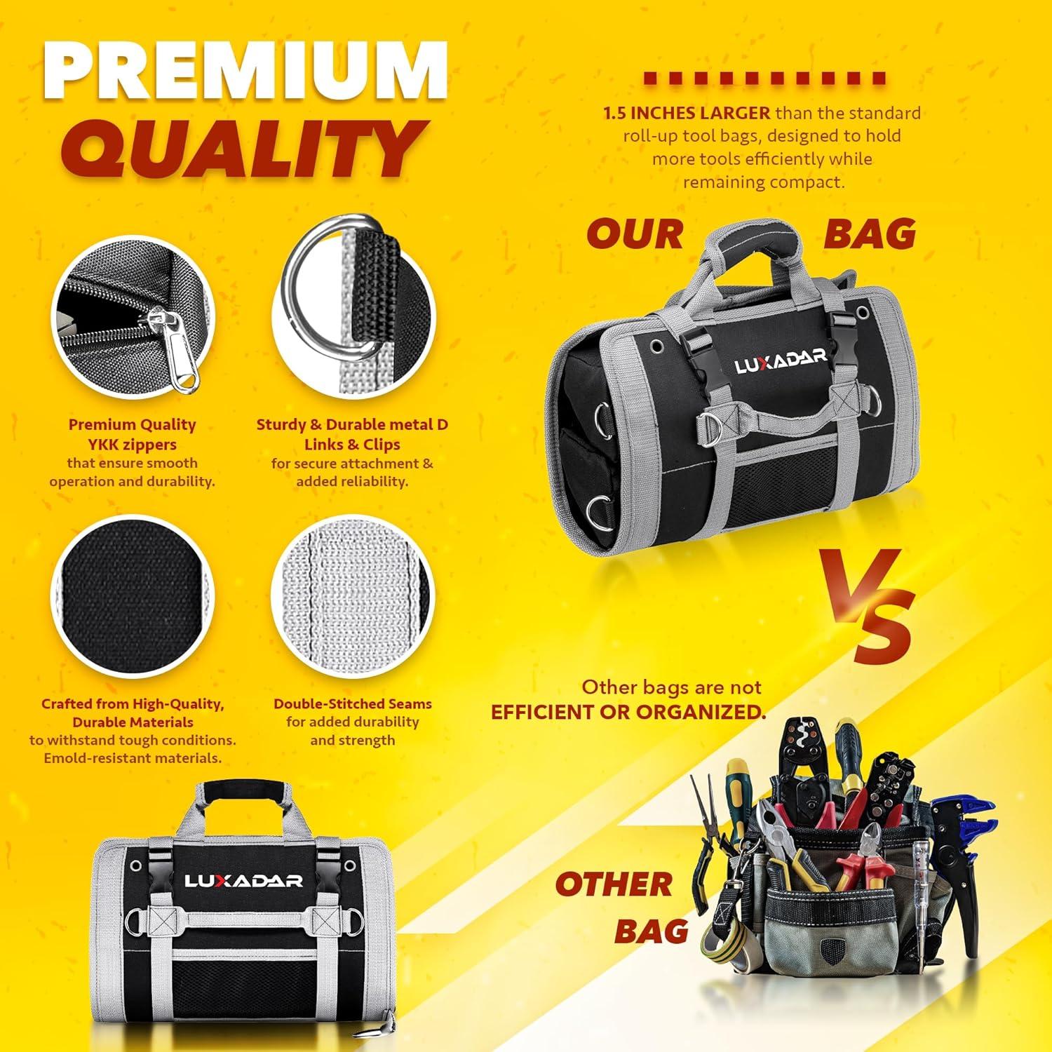 Organizador de Bolsa de Herramientas Luxadar 6 Bolsillos Desmontables