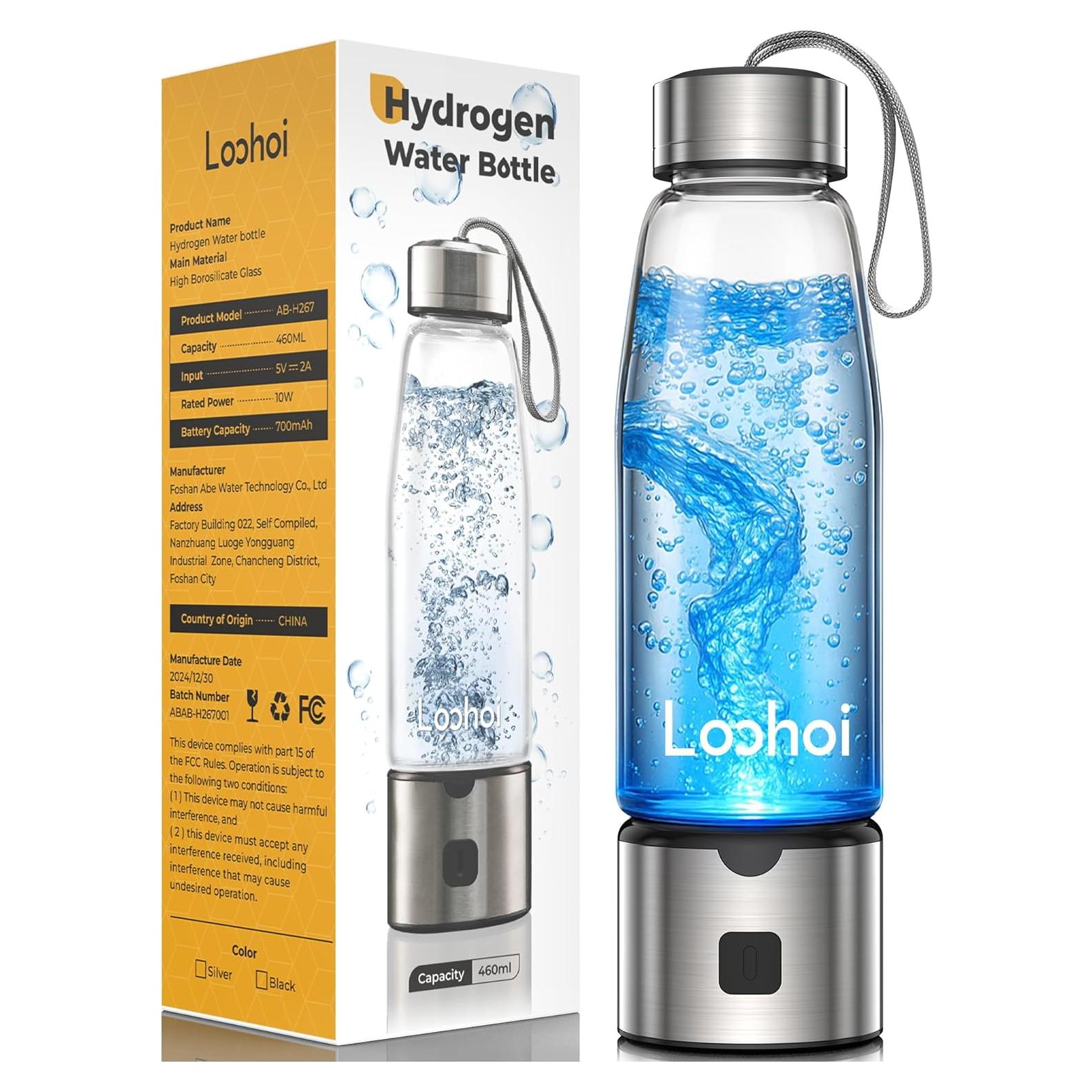 Botella de Agua de Hidrógeno LOOHOI 460ml Portátil a Prueba de Fugas
