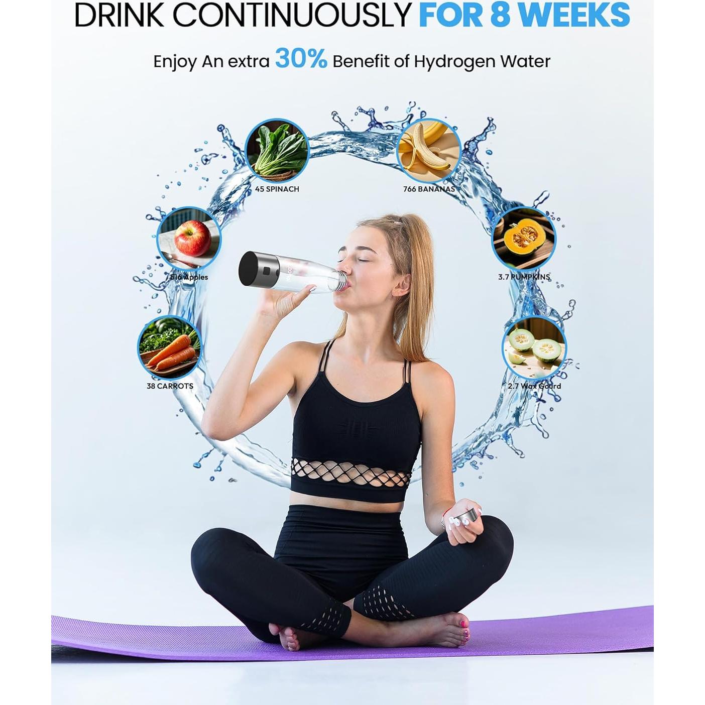 Botella de Agua de Hidrógeno LOOHOI 460ml Portátil a Prueba de Fugas