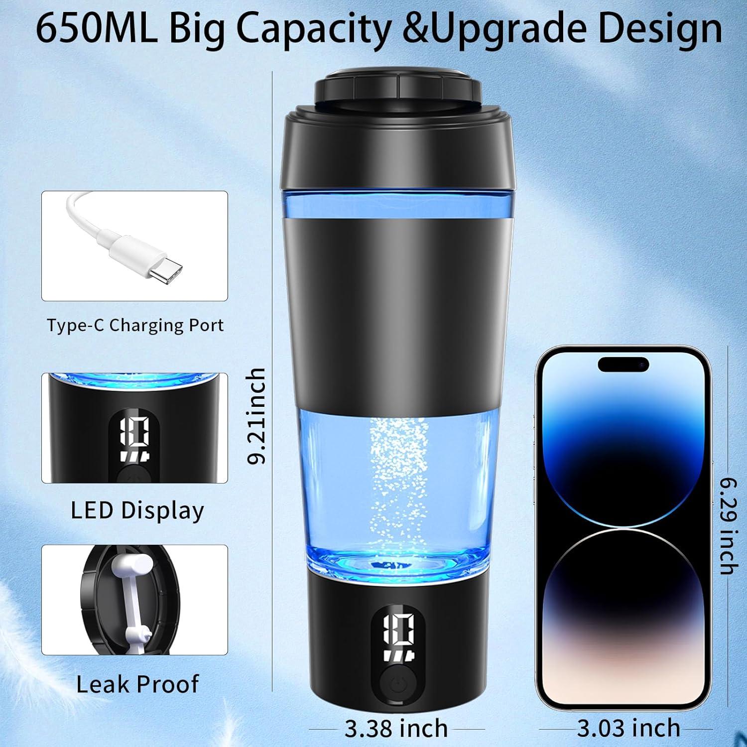 Generador de Agua de Hidrógeno ADUST 650ml Sin Cloro Negro