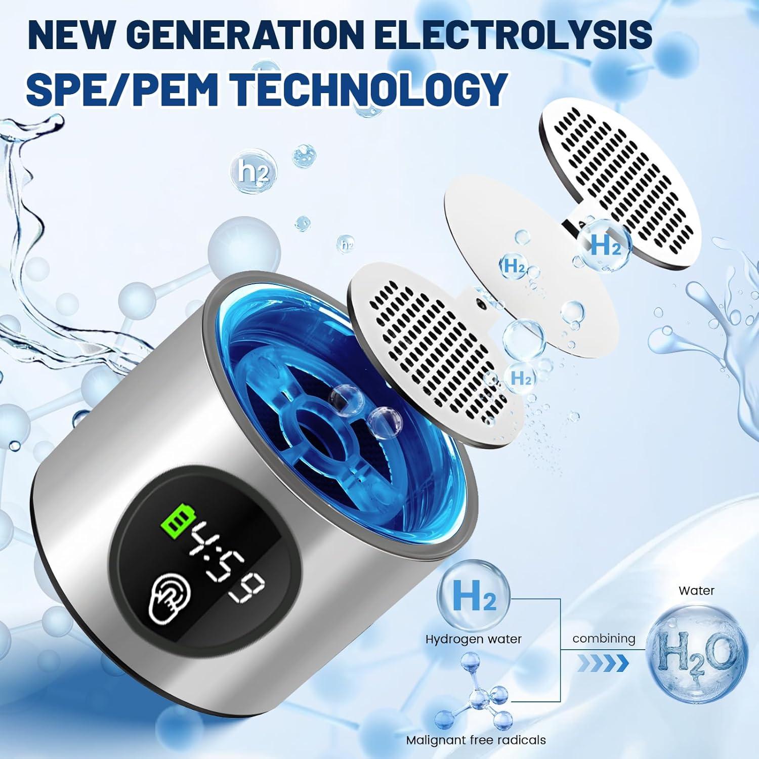 Botella de Agua Hidrógeno Sykart 460 ml con Pantalla LED