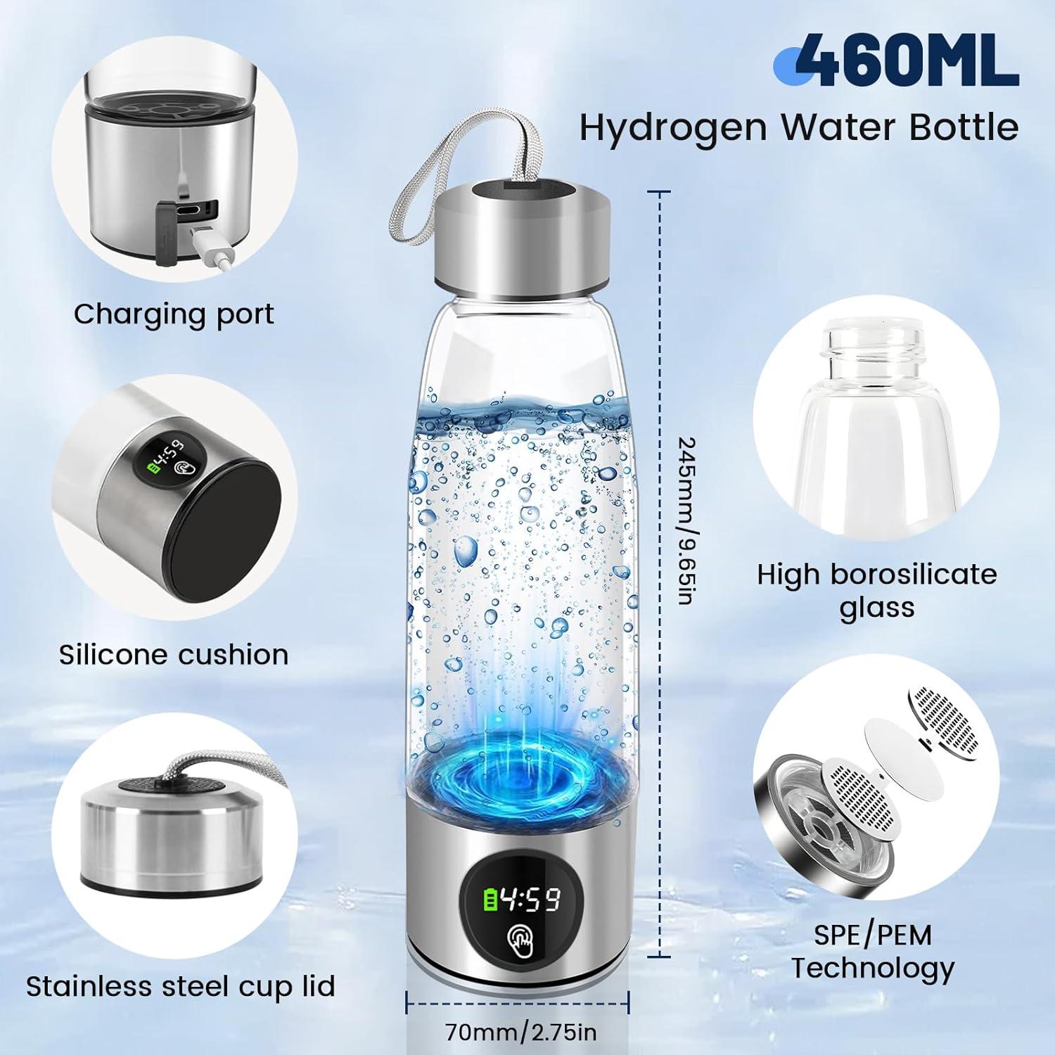 Botella de Agua Hidrógeno Sykart 460 ml con Pantalla LED