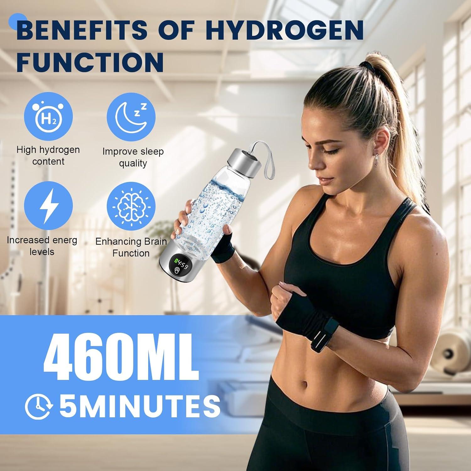 Botella de Agua Hidrógeno Sykart 460 ml con Pantalla LED