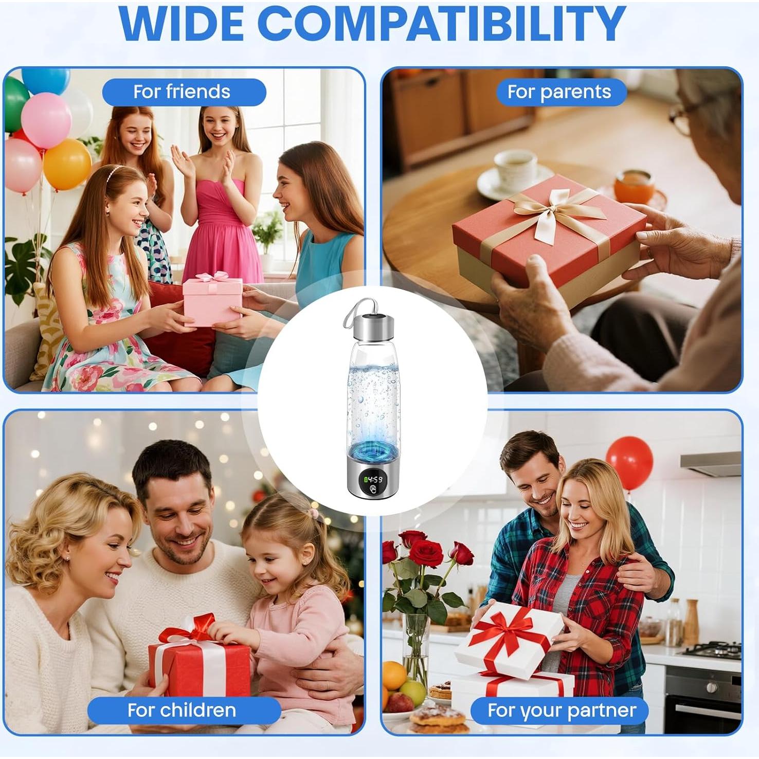 Botella de Agua Hidrógeno Sykart 460 ml con Pantalla LED