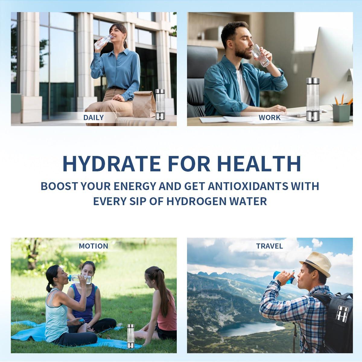 Botella de Agua de Hidrógeno GXFANZHU 2 en 1 4000 ppb 3 Minutos