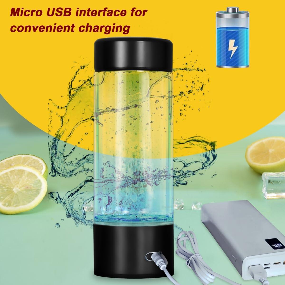 Botella de Agua de Hidrógeno DREAMOSA 420ml Portátil Negra